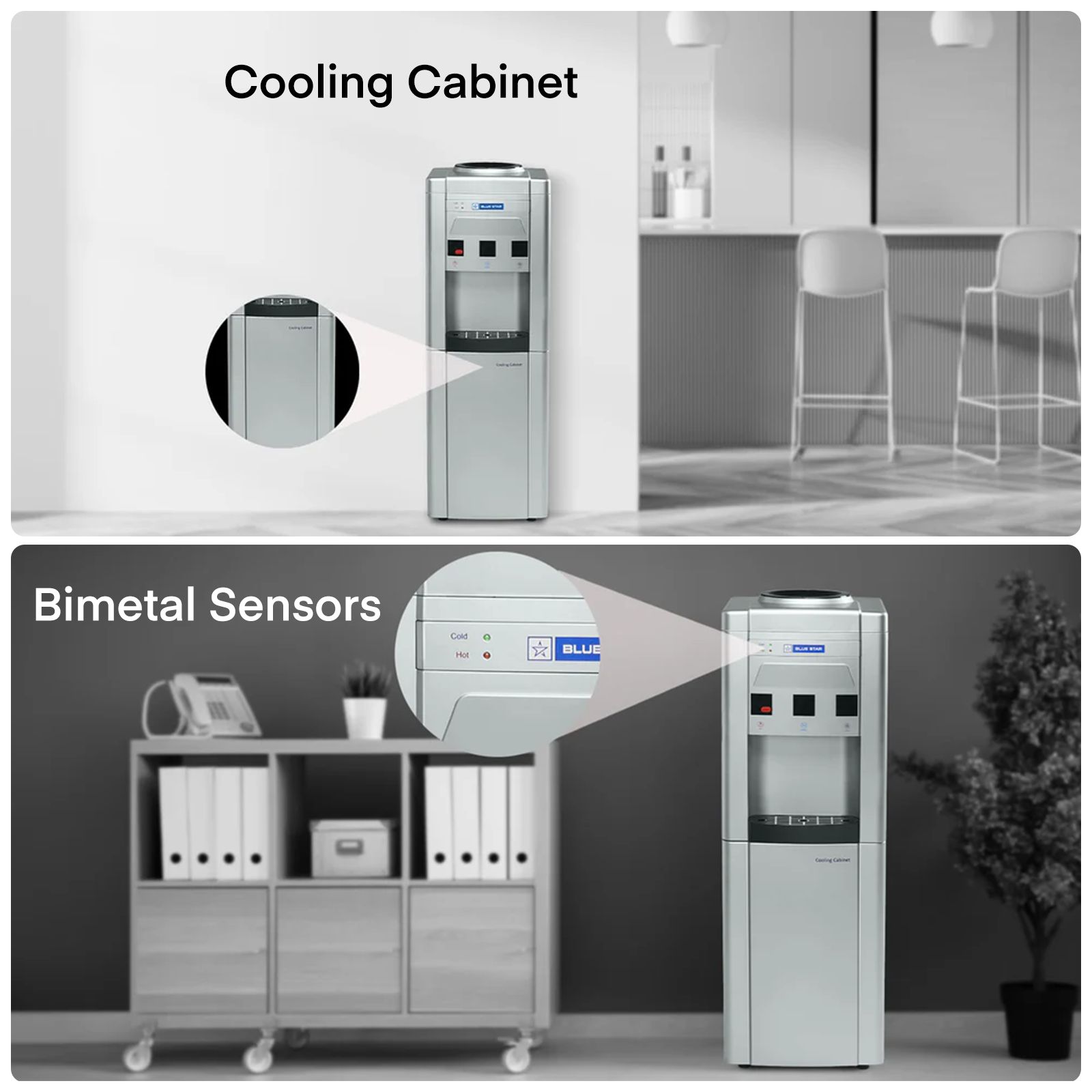 Blue Star GA Series Hot, Cold & Normal Top Load Water Dispenser with Cooling Cabinet (Grey)_14