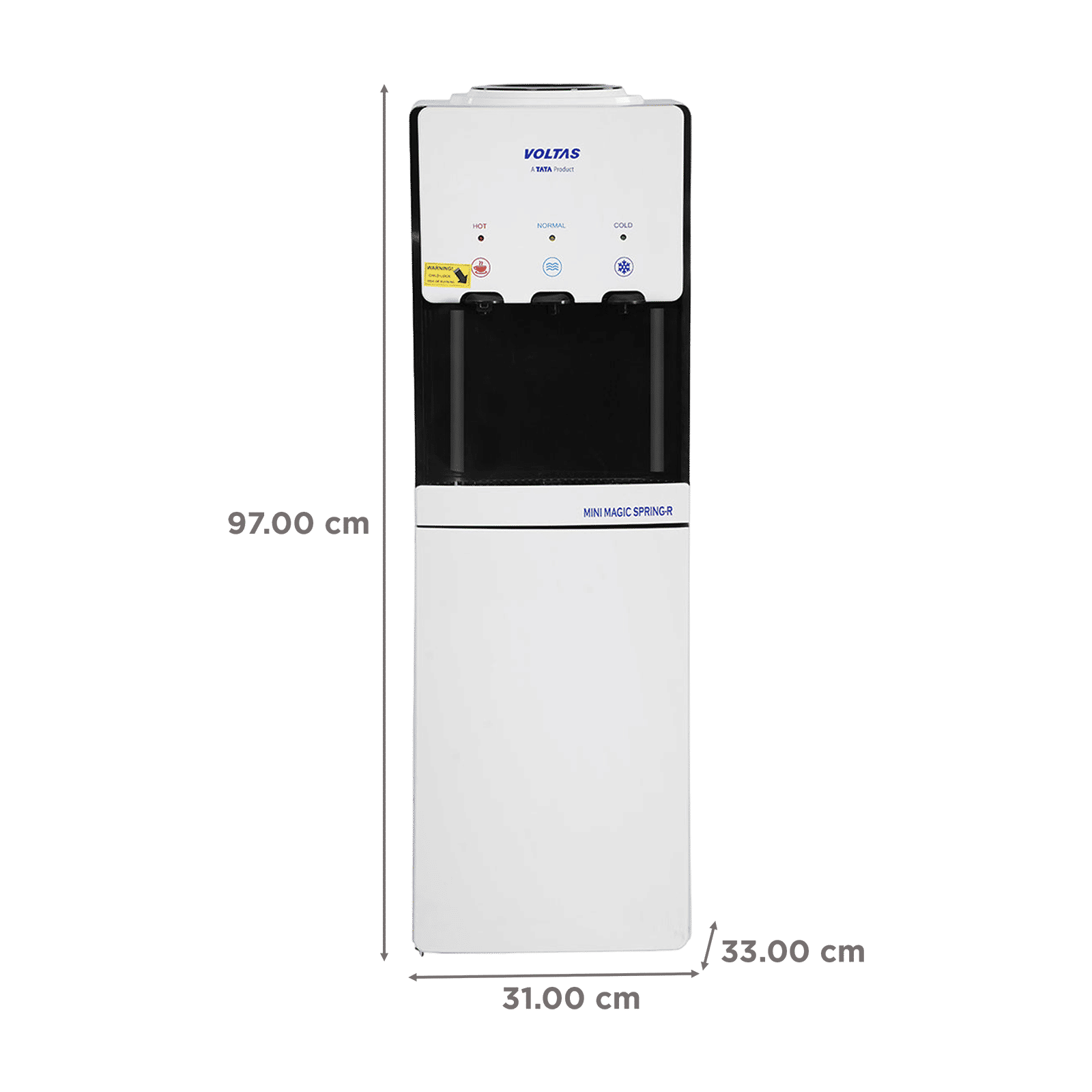 VOLTAS Minimagic Spring RV Plus Hot, Cold & Normal Top Load Water Dispenser with Cooling Cabinet (Black and White) VOLTAS Minimagic Spring RV Plus Hot, Cold & Normal Top Load Water Dispenser with Cooling Cabinet (Black and White)_2