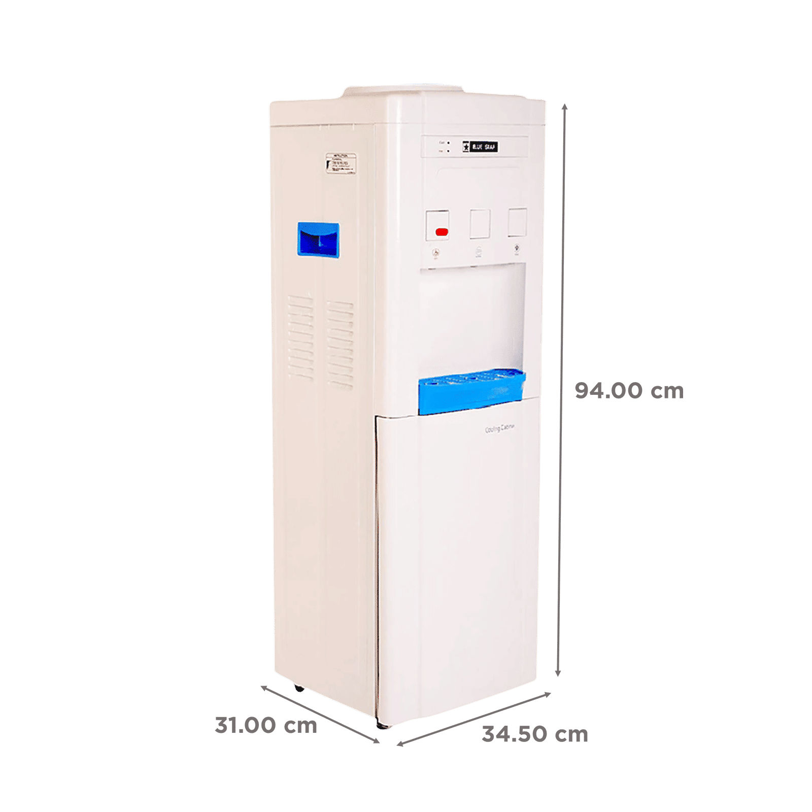 Blue Star GA Series Hot, Cold & Normal Top Load Water Dispenser with Cooling Cabinet (White)_2