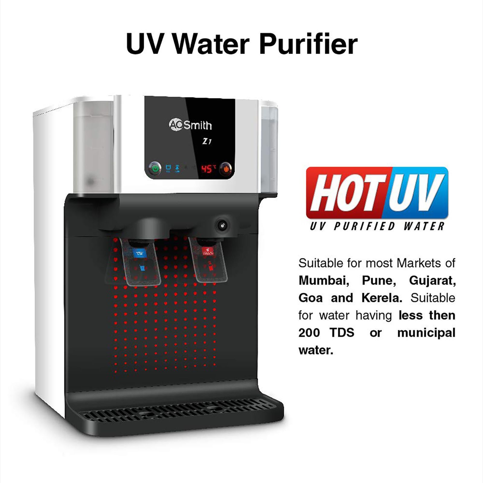 AO Smith Z1 10L UV Hot & Cold Water Purifier with Sediment Filter (Black)_14