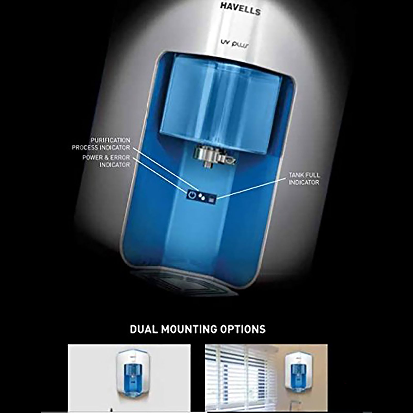 HAVELLS UV Plus 7L UV + UF Water Purifier with 5 Stage Purification (Blue/White)_7