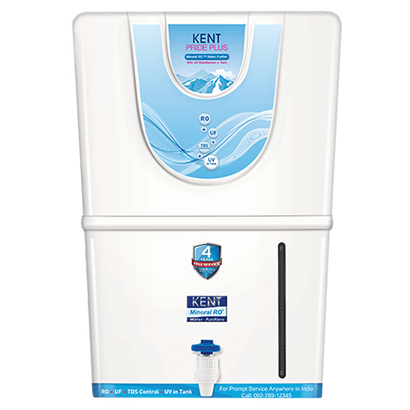 KENT Pride Plus 8L RO + UF + UV-in-tank + TDS Water Purifier with Multiple Purification Process (White)_1