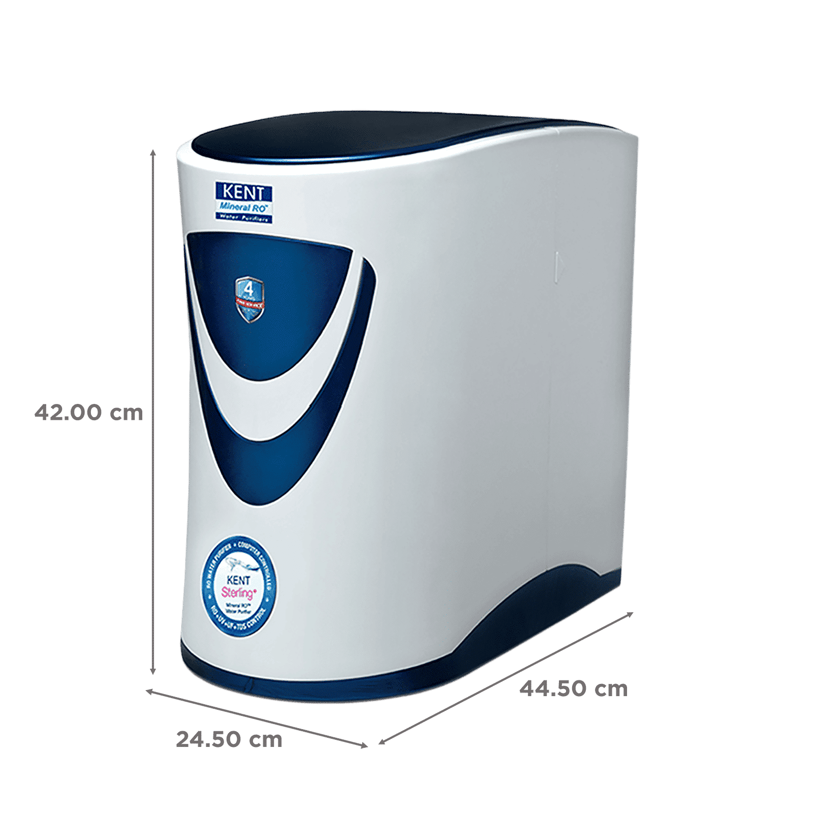 KENT Sterling Plus 6L RO + UV + UF + TDS Under the Sink Water Purifier with Multiple Purification Process (White & Blue)_2