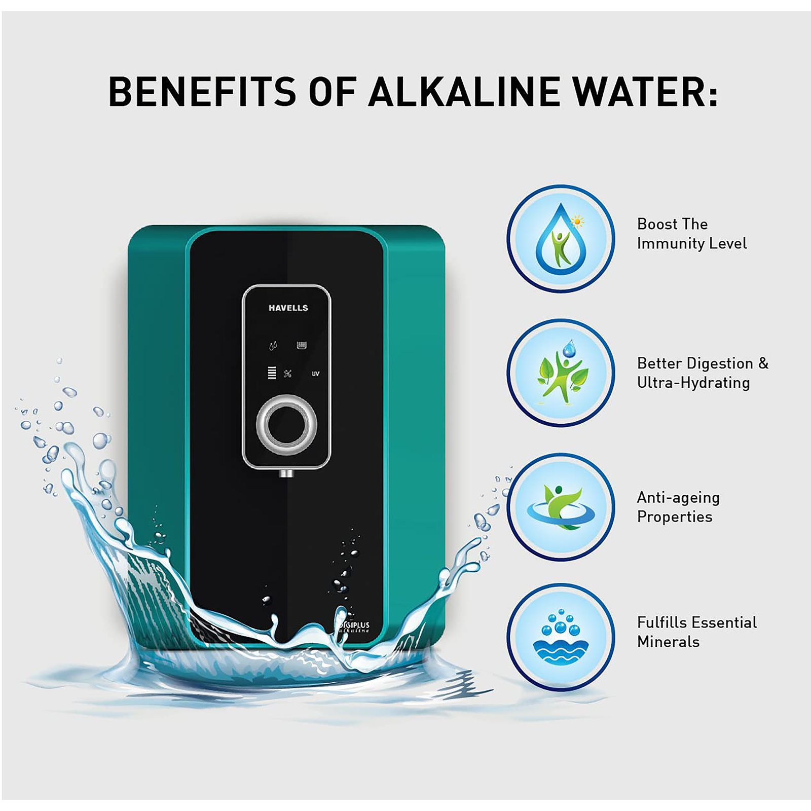 HAVELLS Digiplus Alkaline 7L RO + UV Water Purifier with 8 Stage Purification (Blue/Green)_11