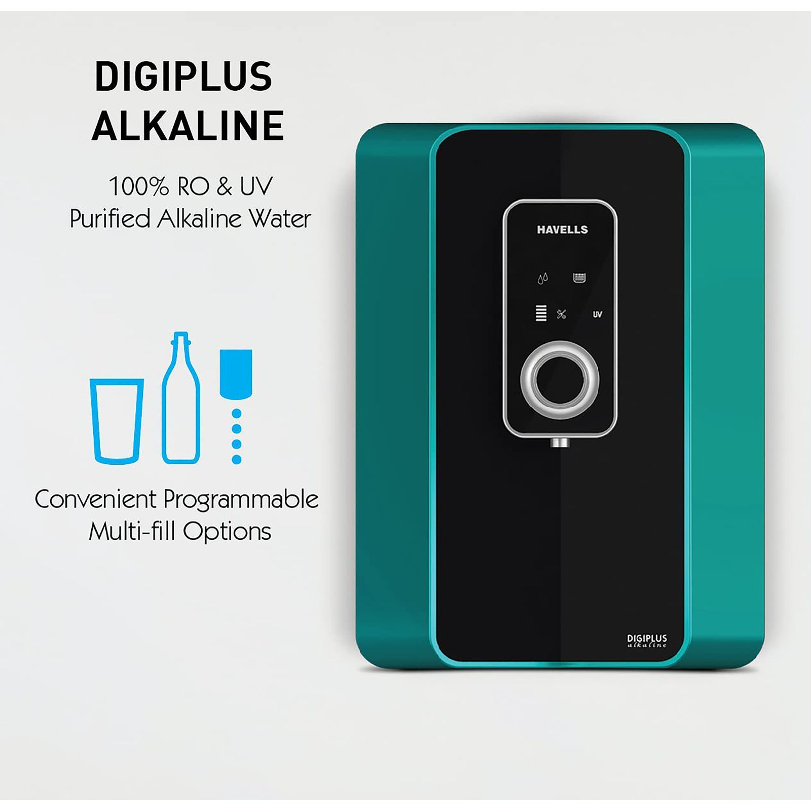 HAVELLS Digiplus Alkaline 7L RO + UV Water Purifier with 8 Stage Purification (Blue/Green)_15