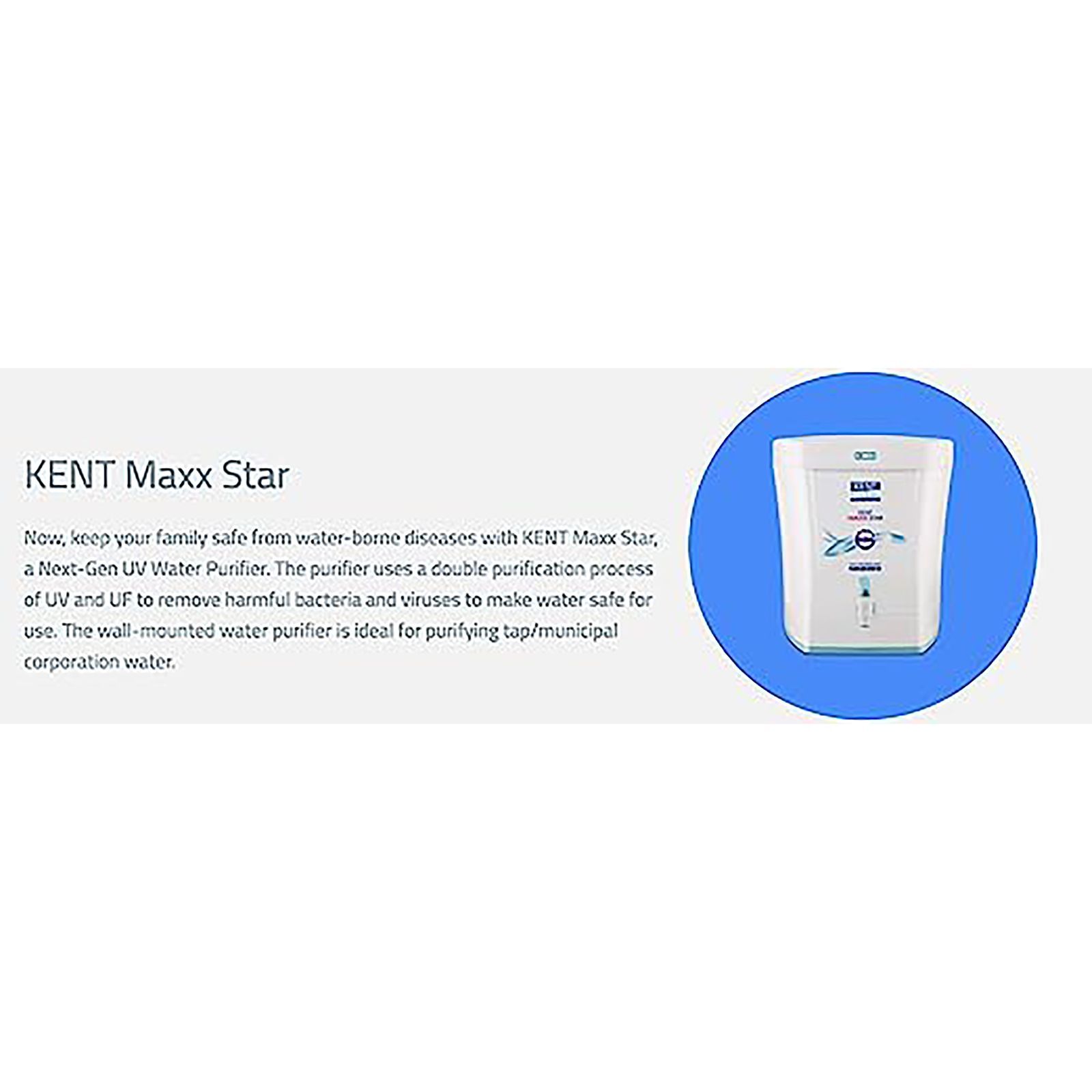 KENT Maxx Star 7L UV + UF Water Purifier with Double Purification Process (White)_7