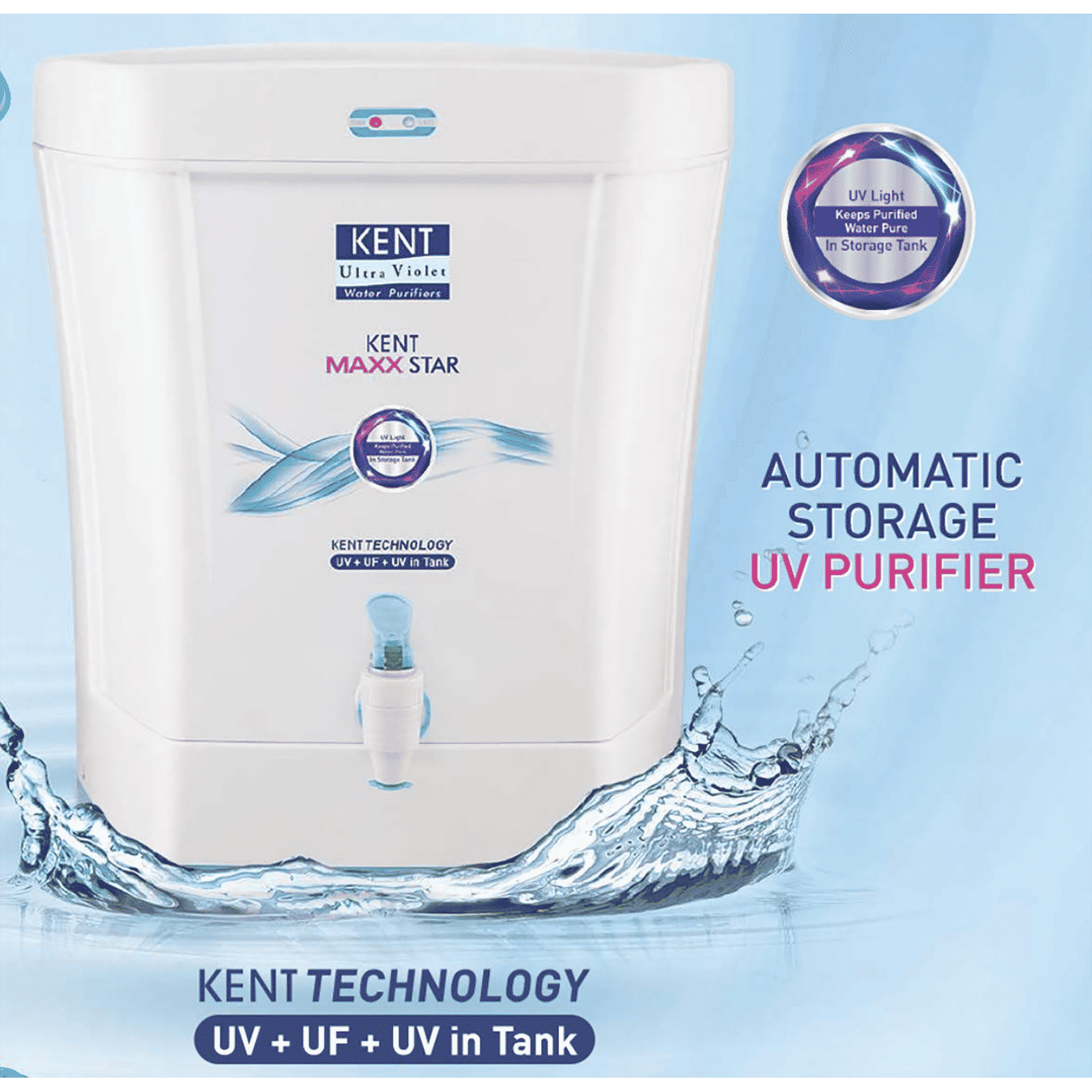 KENT Maxx Star 7L UV + UF Water Purifier with Double Purification Process (White)_12