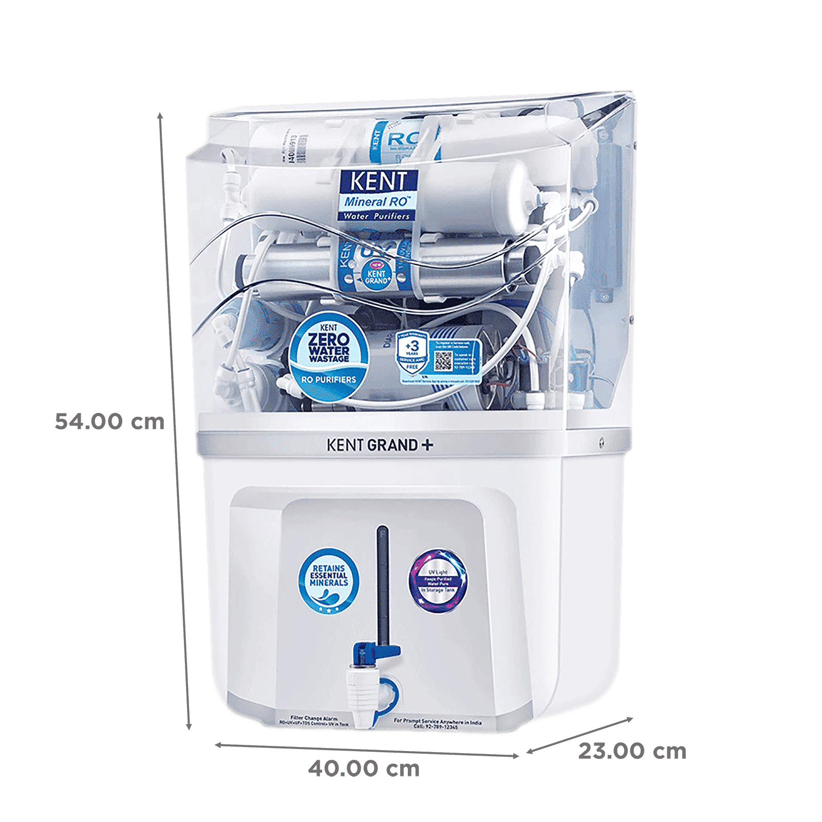 KENT Grand Plus 9L RO + UV + UF +UV-in-tank + TDS Water Purifier with Zero Water Wastage (White)_2