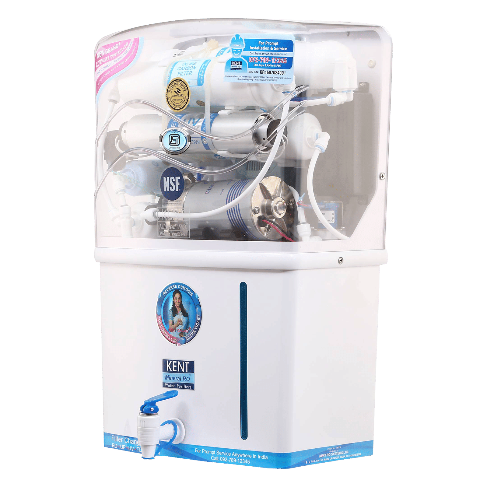 KENT Grand Plus 9L RO + UV + UF +UV-in-tank + TDS Water Purifier with Zero Water Wastage (White)_4