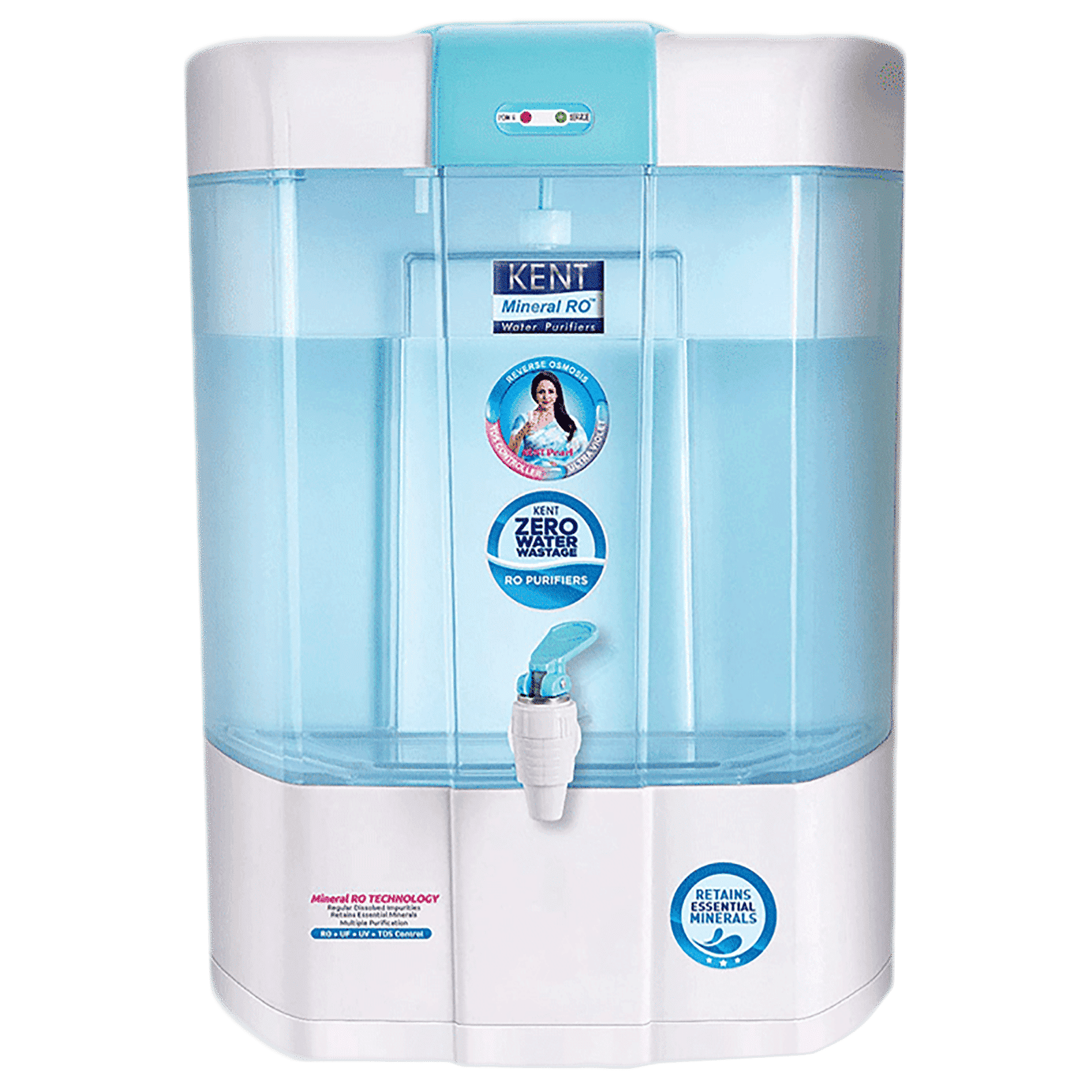 KENT Pearl 8L RO + UV + UF + UV-in-tank + TDS Water Purifier with Detachable Storage Tank and Zero Water Wastage (White)_1