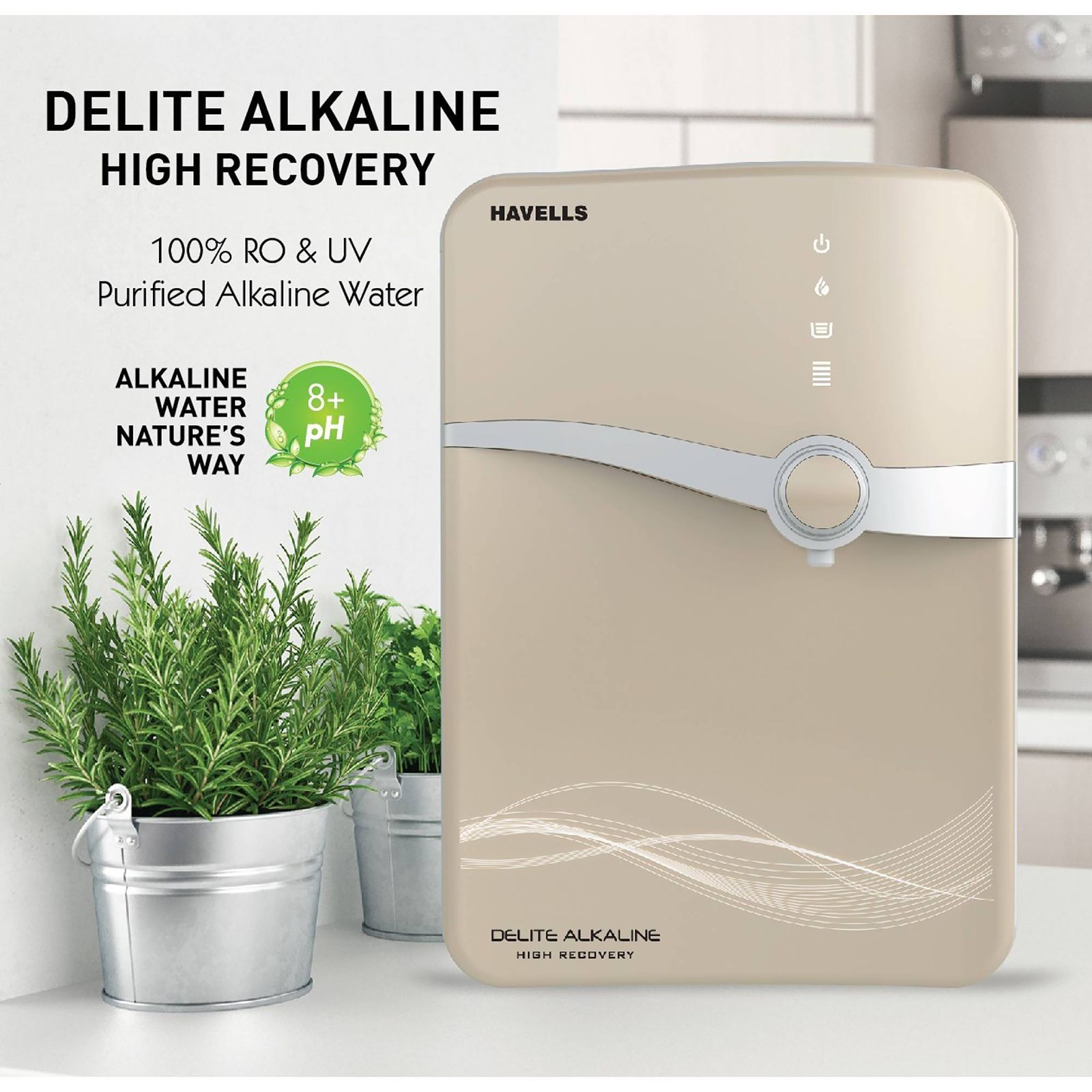 HAVELLS Delite Alkaline 6.5L RO + UV Water Purifier with 8 Stage Purification (Beige)_9