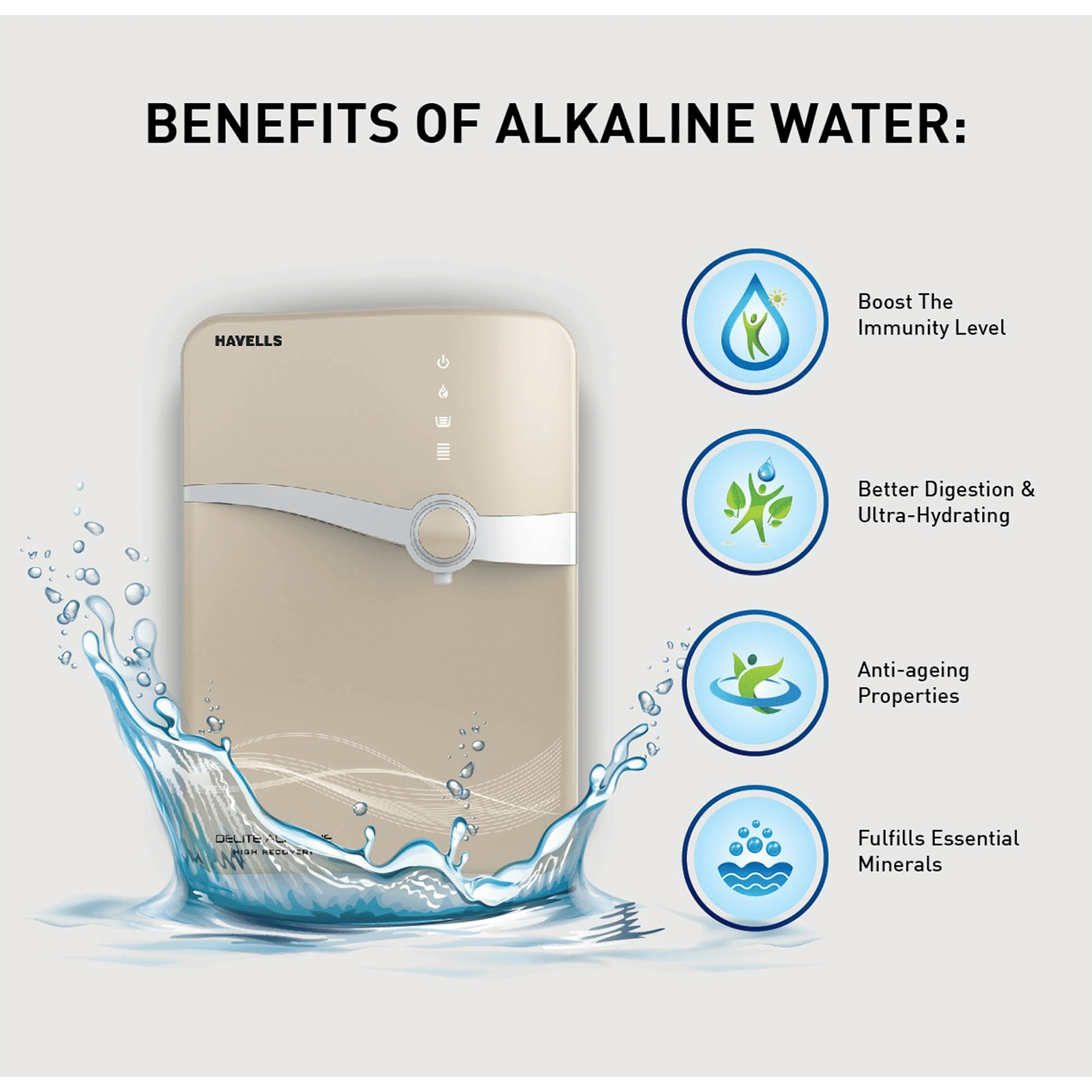 HAVELLS Delite Alkaline 6.5L RO + UV Water Purifier with 8 Stage Purification (Beige)_12