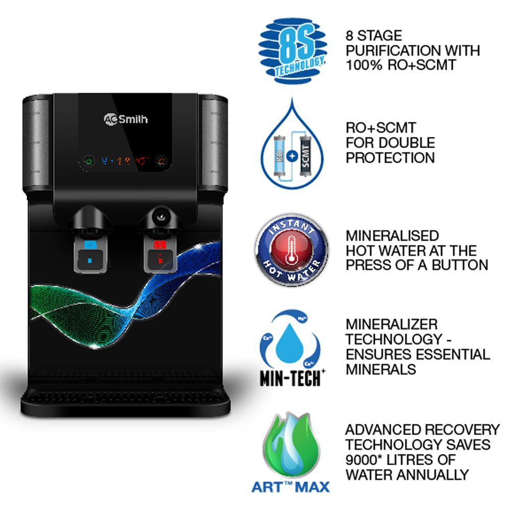 AO Smith ProPlanet P6 10L RO + SCMT Hot & Cold Water Purifier with 8 Stage Purification (Black)_6