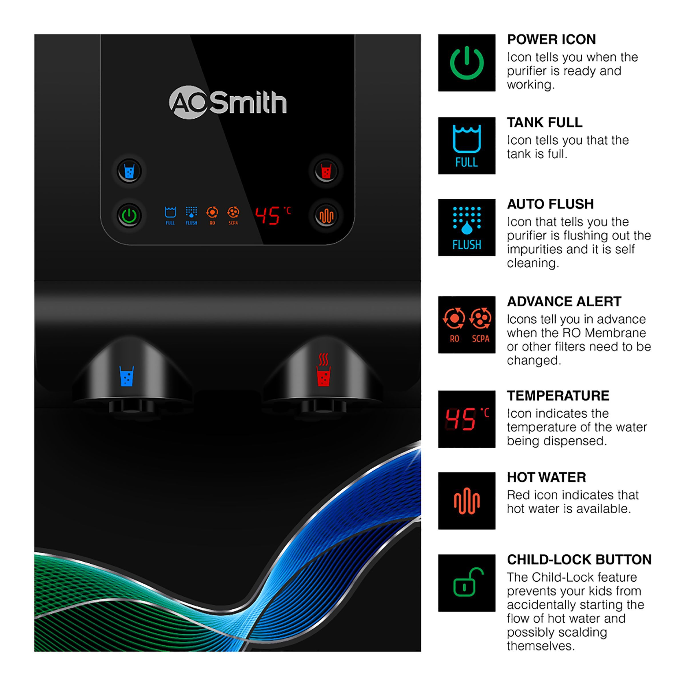 AO Smith ProPlanet P7 10L RO + SCMT Hot & Cold Water Purifier with 8 Stage Purification (Black)_12