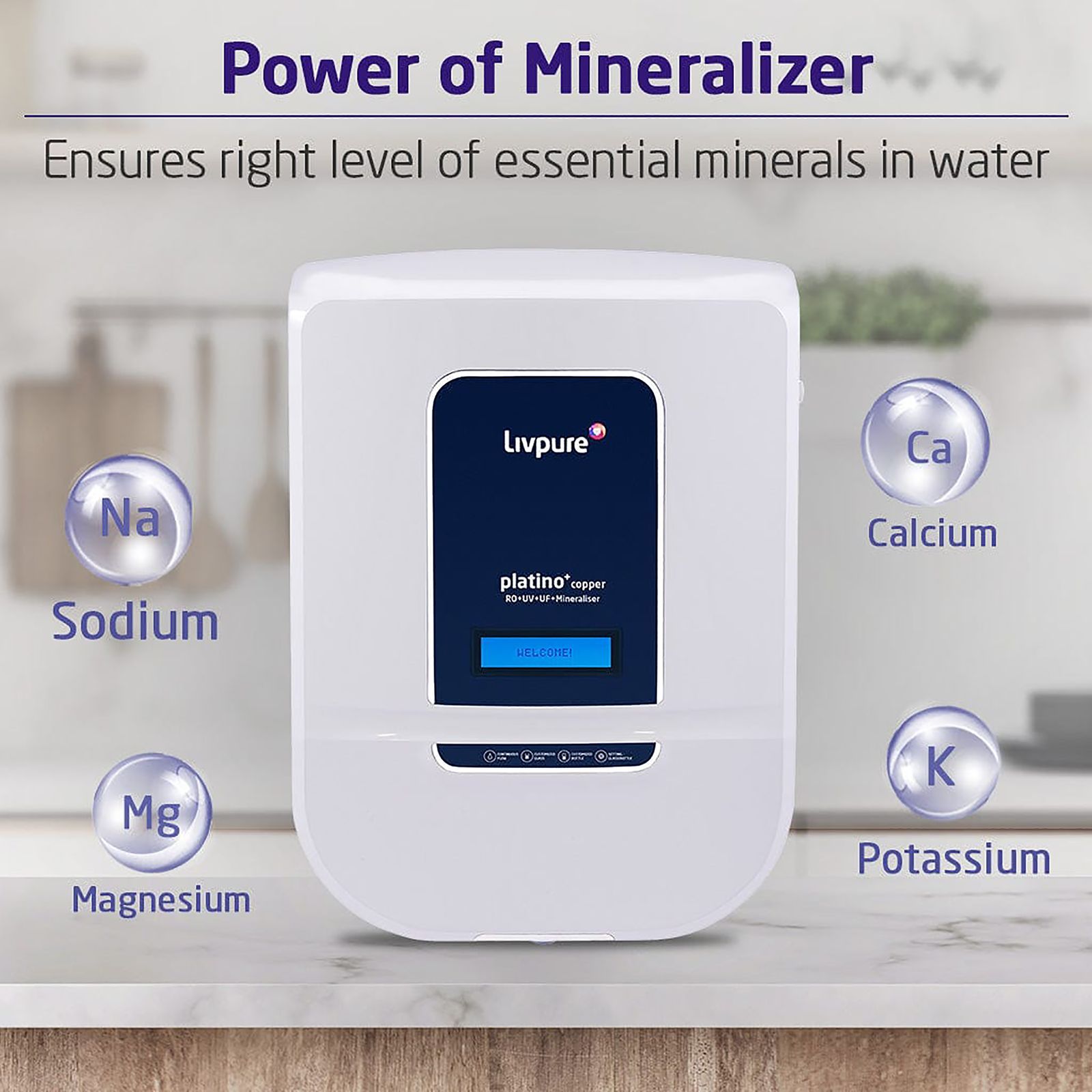 Livpure Platino Plus 8.5L RO + UV + UF + Mineraliser Water Purifier with 8 Stage Purification (White/Blue)_8