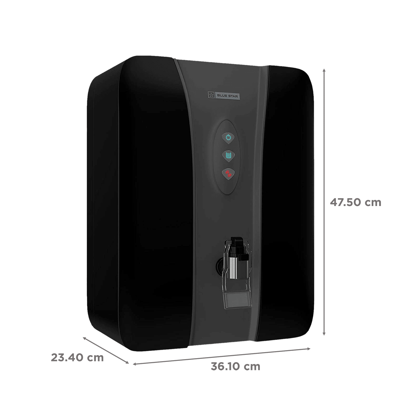 Blue Star Eleanor 8L RO + UV + UF + Alkaline Water Purifier with Triple Layered Protection (Black/Grey)_2