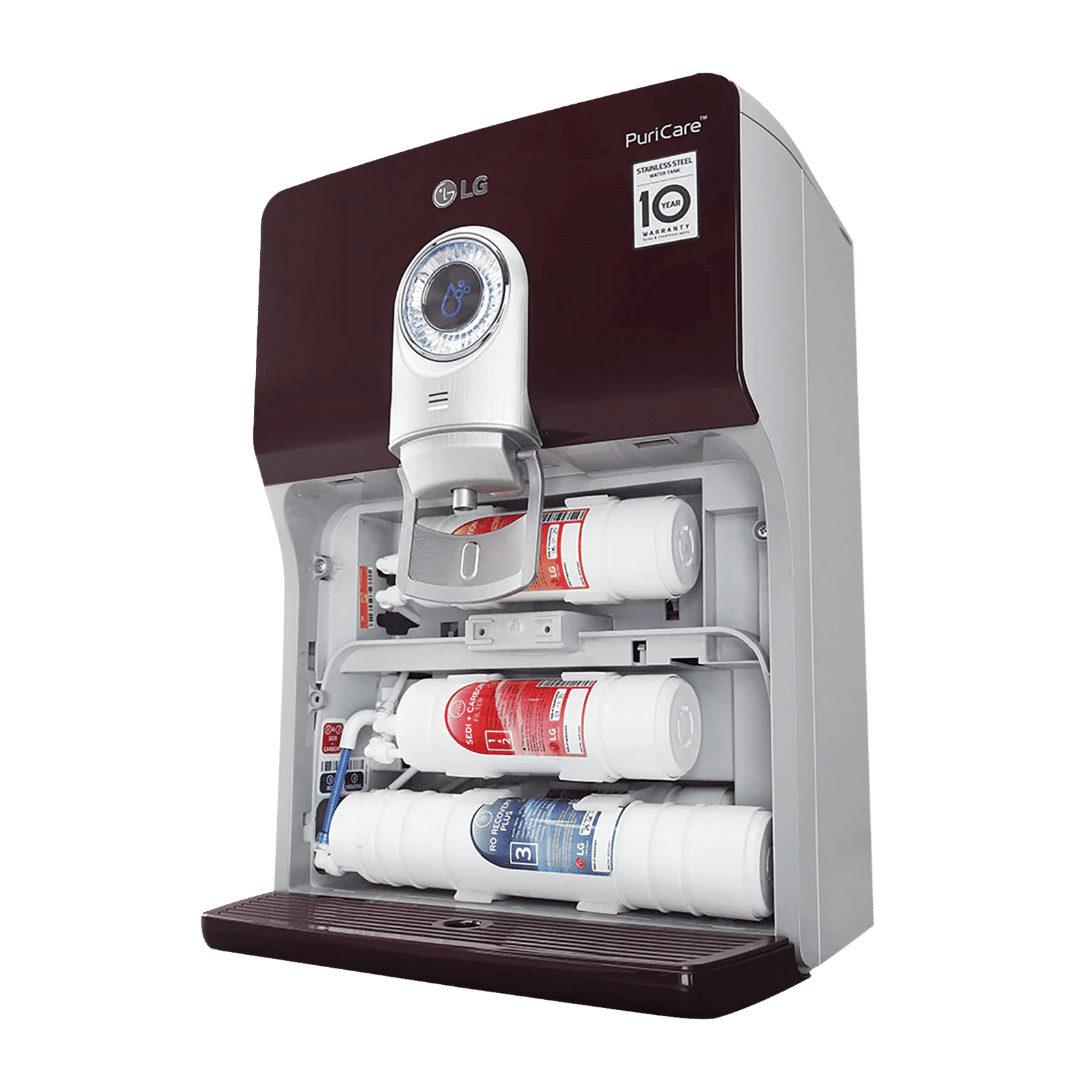 LG PuriCare 8L RO + UV + UF Water Purifier with Multi Stage Filtration Process (Crimson Red)_9
