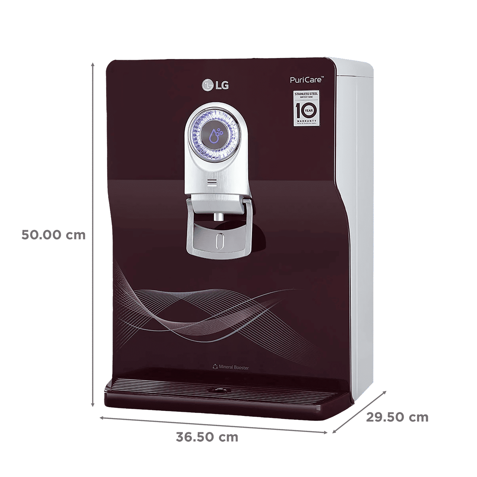 LG PuriCare 8L RO + UV + UF Water Purifier with Multi Stage Filtration Process (Crimson Red)_2