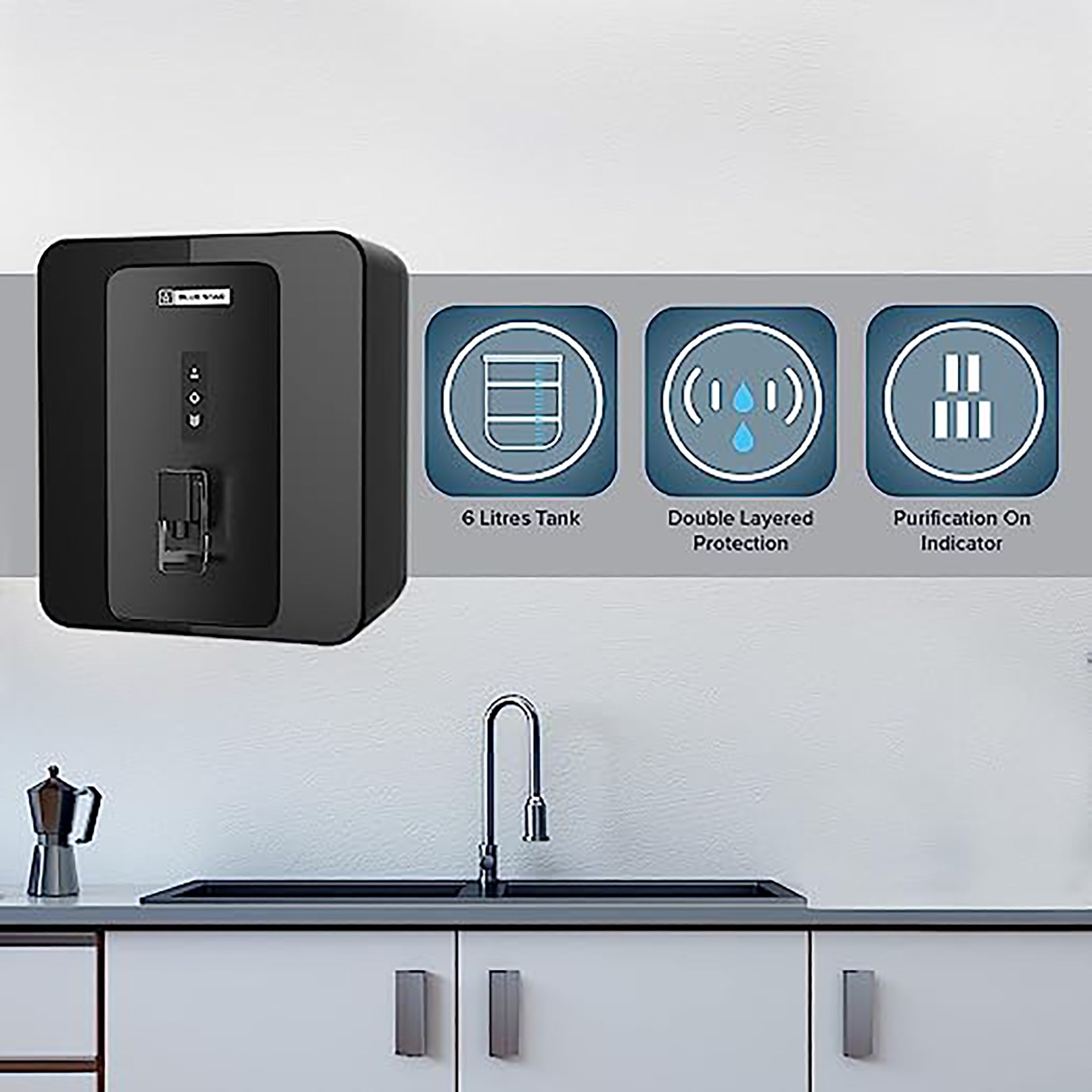 Blue Star Excella 6L RO + UV Water Purifier with Aqua Taste Booster (Black) Blue Star Excella 6L RO + UV Water Purifier with Aqua Taste Booster (Black)_8