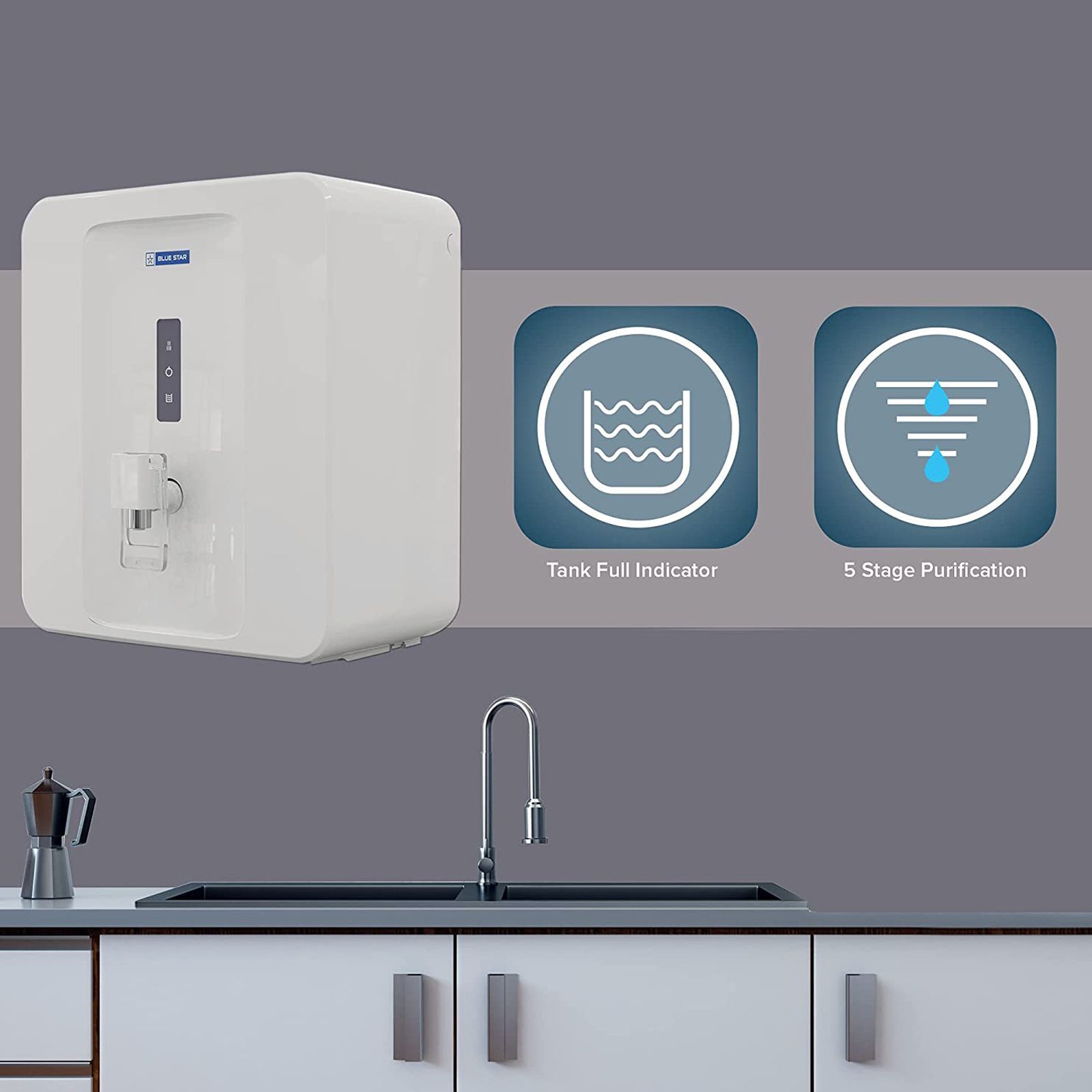 Blue Star Excella 6L RO + UV Water Purifier with High Purification Capacity (White)_7