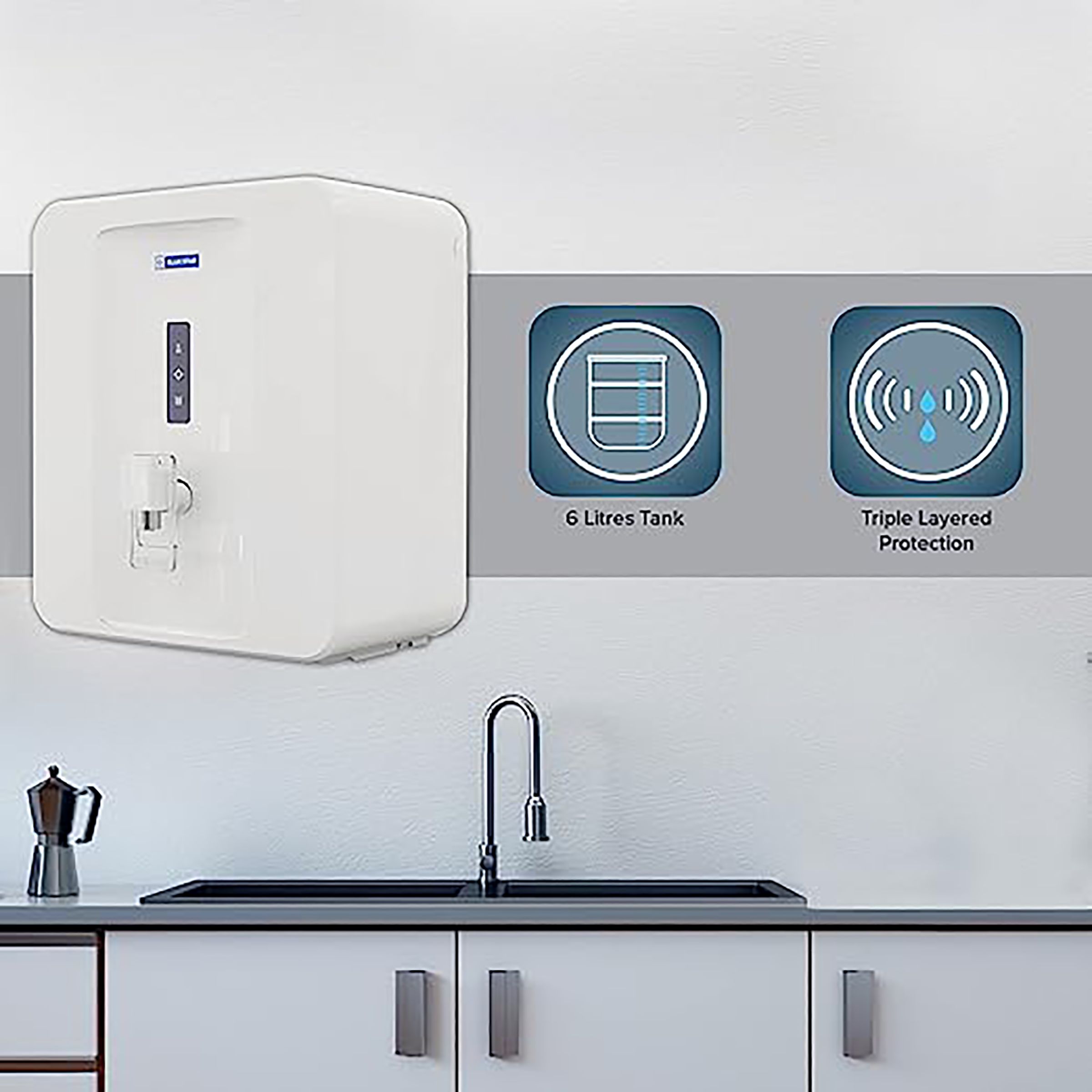 Blue Star Excella 6L RO + UV + UF Water Purifier with High Purification Capacity (White)_8