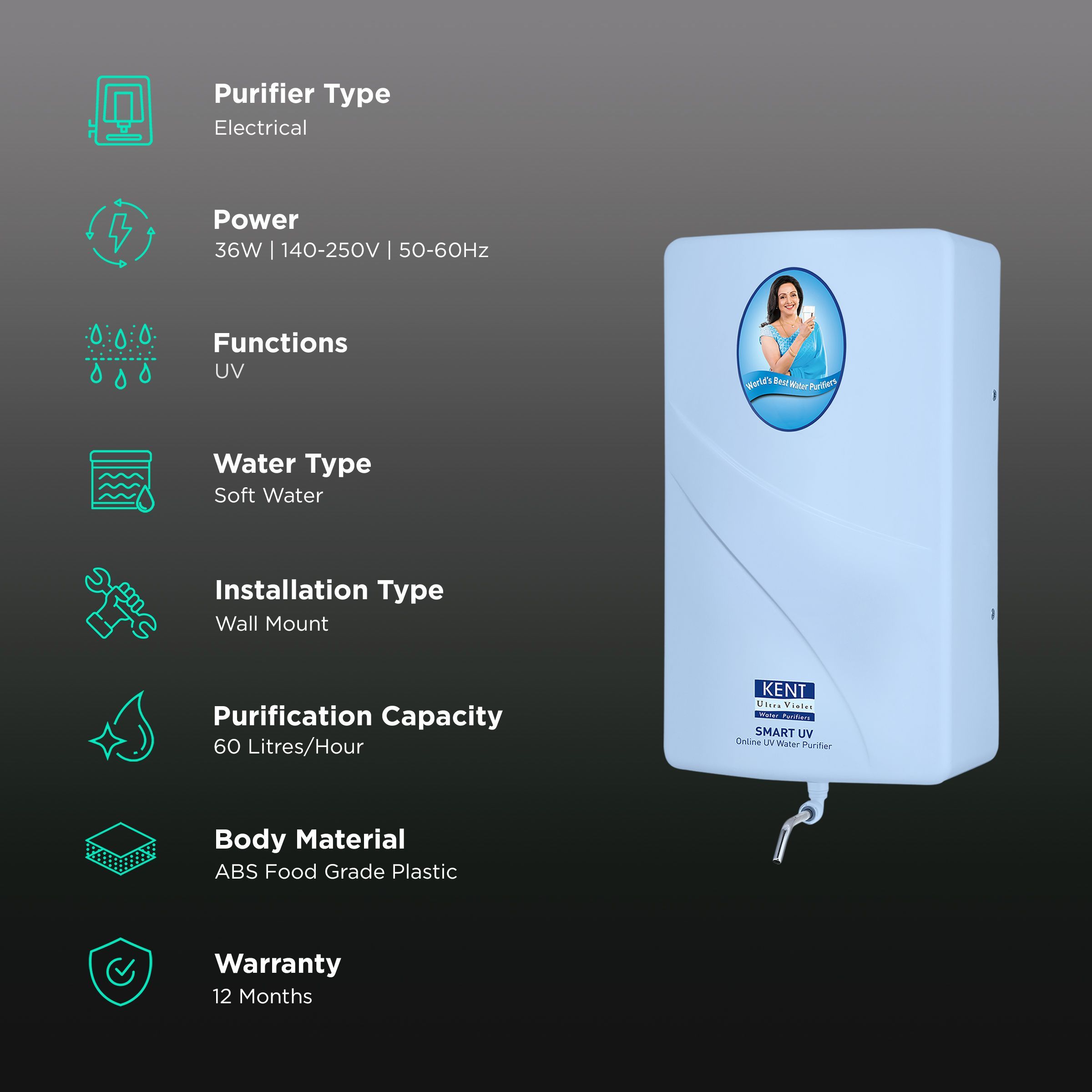 KENT Smart UV Water Purifier with 4 Stage Purification (Blue)_3