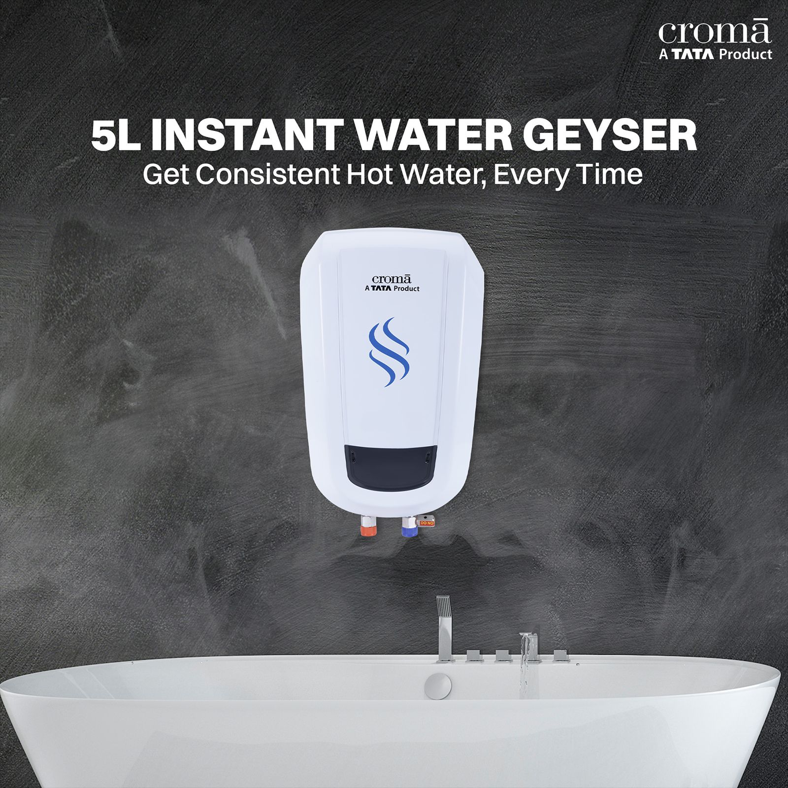 Croma 5 Litres Instant Water Geyser (3000 Watts, White & Blue)_11