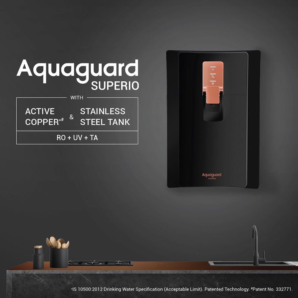 Aquaguard Enrich Superio 5L RO + UV + MTDS + SS Smart Water Purifier with 7 Stage Purification (Black/Metallic Copper)_10