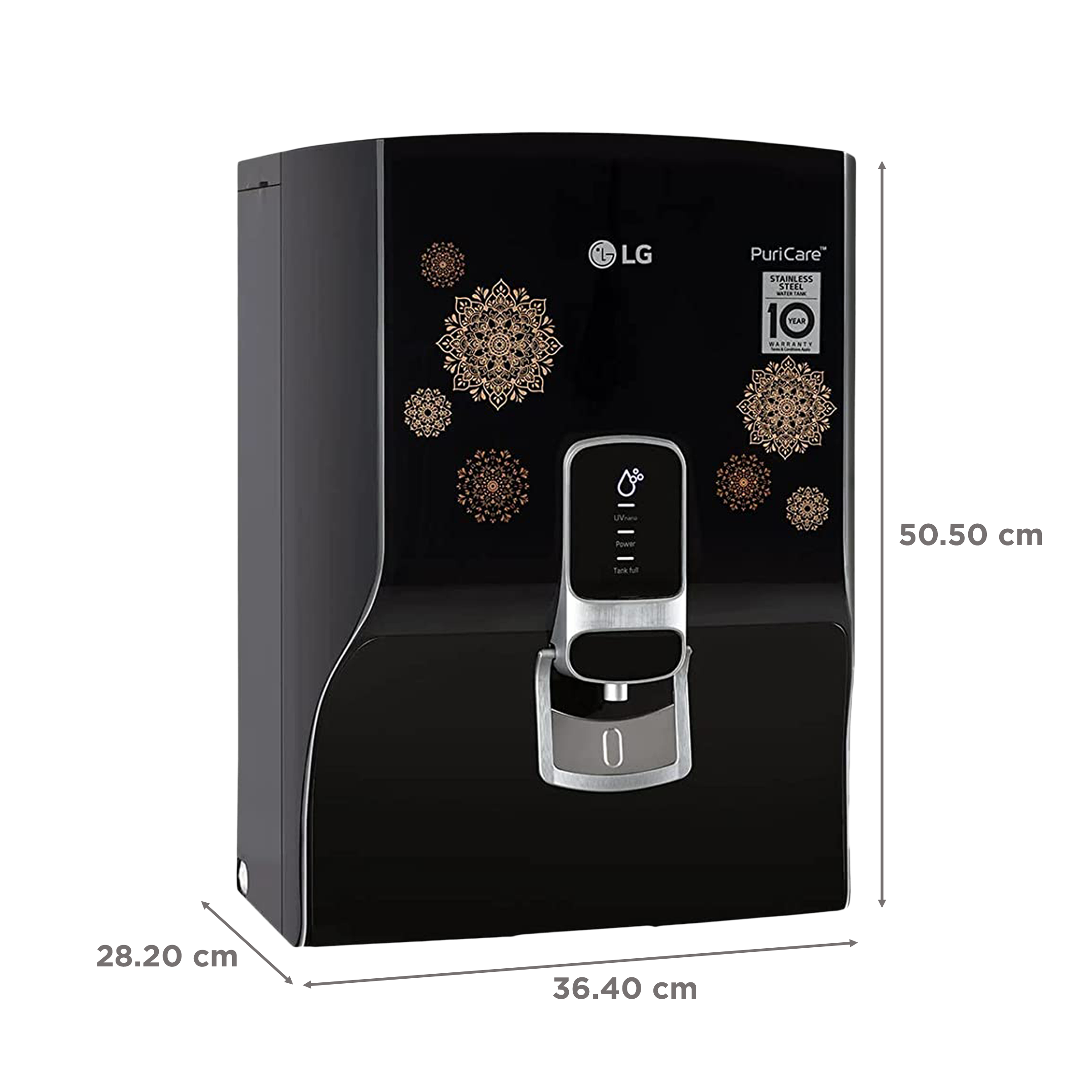 LG PuriCare 8L RO + UV Water Purifier with Mineral Booster (Black with Regal Pattern) LG PuriCare 8L RO + UV Water Purifier with Mineral Booster (Black with Regal Pattern)_2