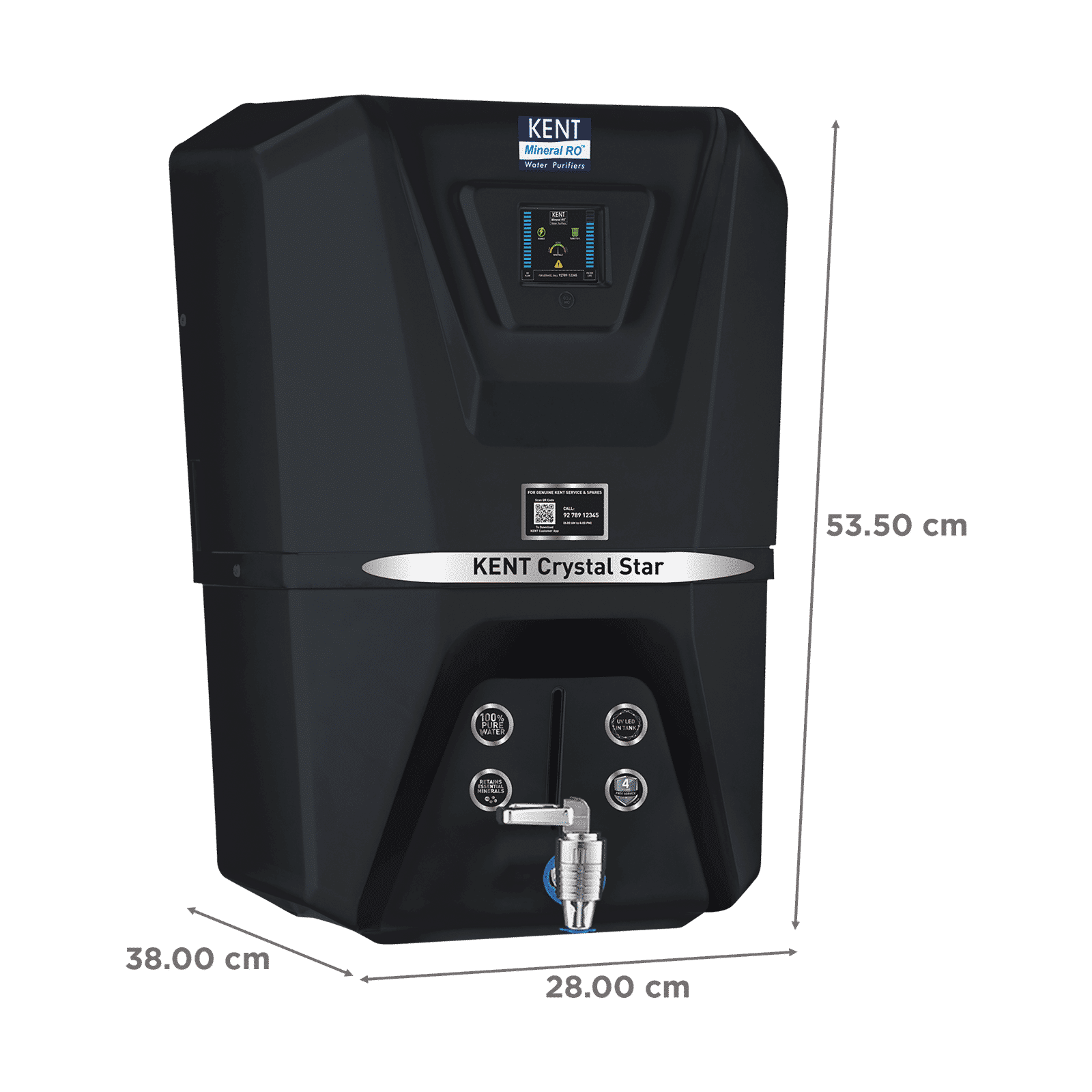 KENT Crystal Star-B 11L Gravity Based Water Purifier with Zero Water Wastage Technology (Black)_2