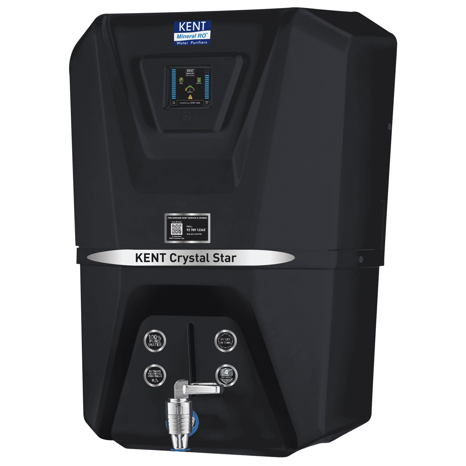 KENT Crystal Star-B 11L Gravity Based Water Purifier with Zero Water Wastage Technology (Black)_4