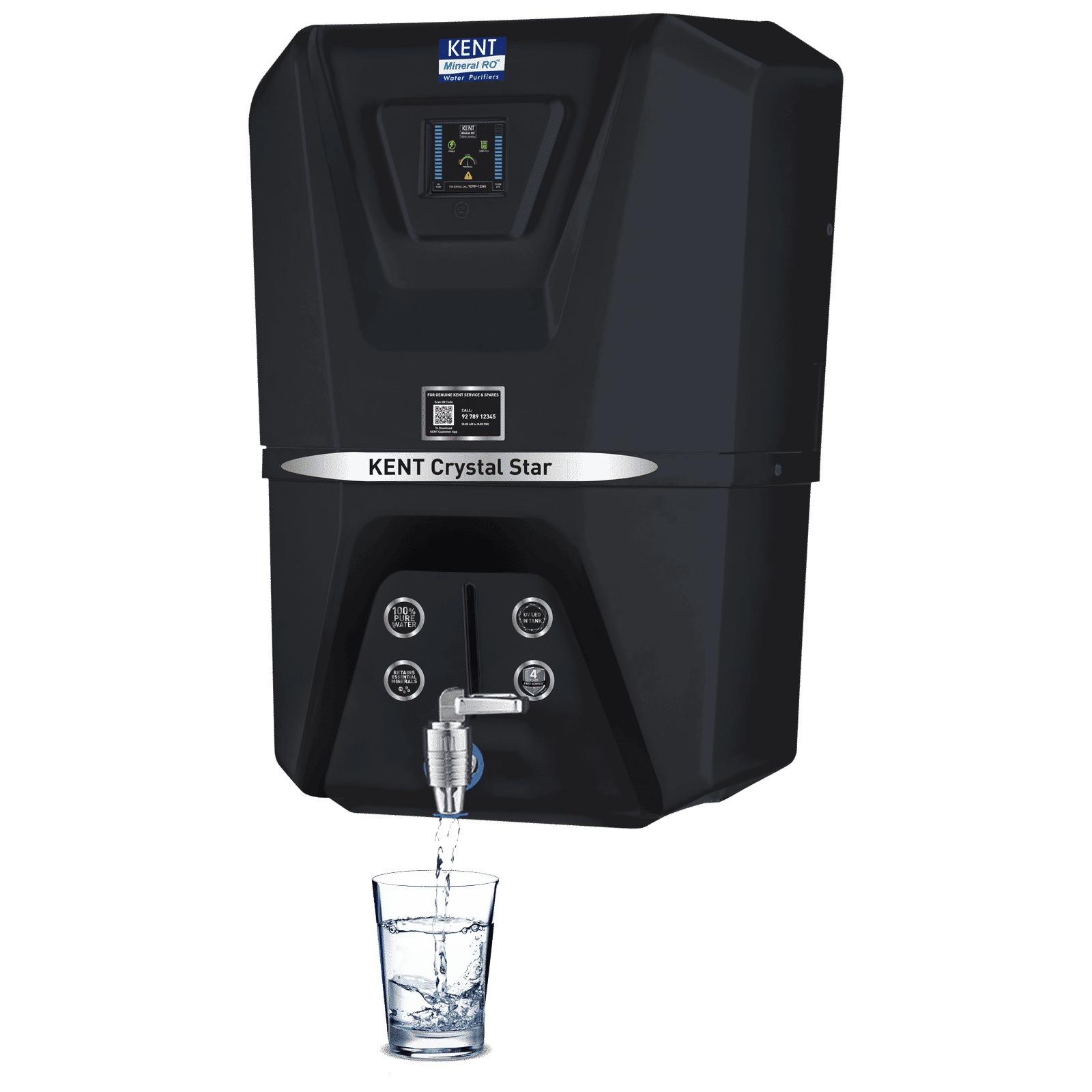 KENT Crystal Star-B 11L Gravity Based Water Purifier with Zero Water Wastage Technology (Black)_5