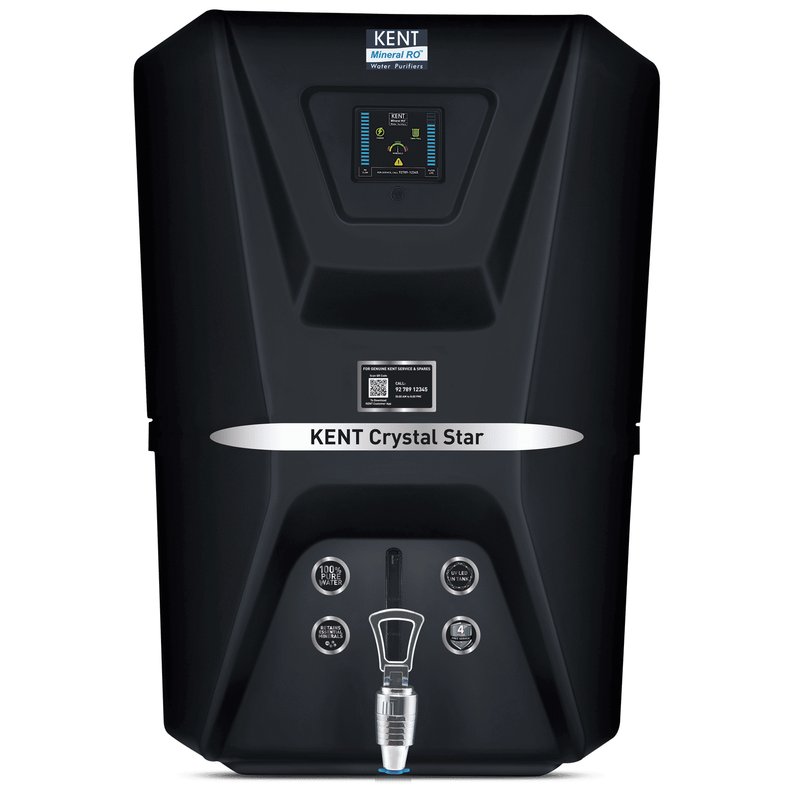 KENT Crystal Star-B 11L Gravity Based Water Purifier with Zero Water Wastage Technology (Black)_1