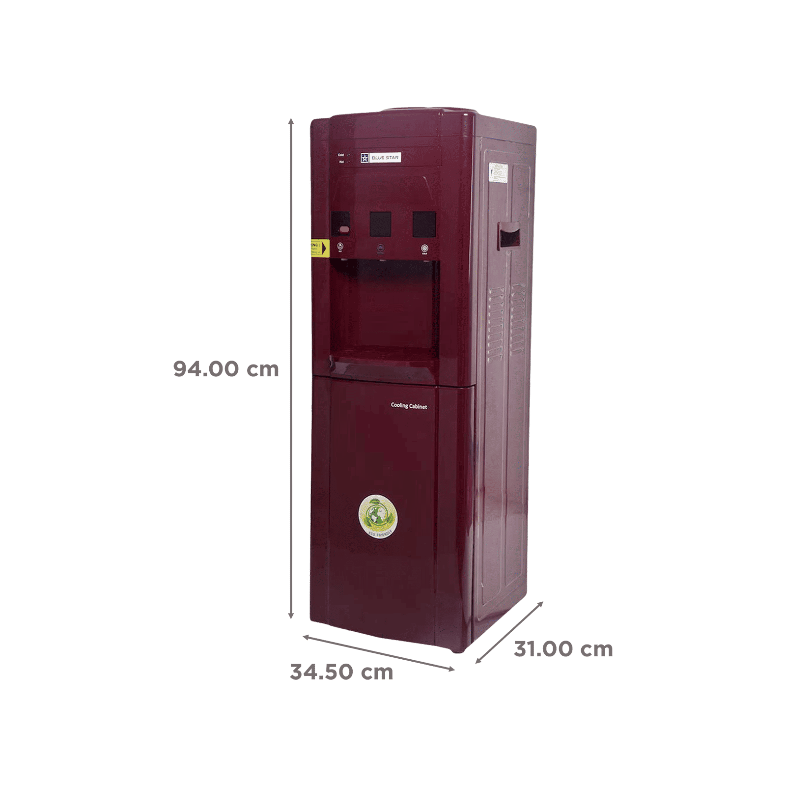 Blue Star Hot, Cold and Normal Top Load Water Dispenser with Cooling Cabinet (Maroon)_2