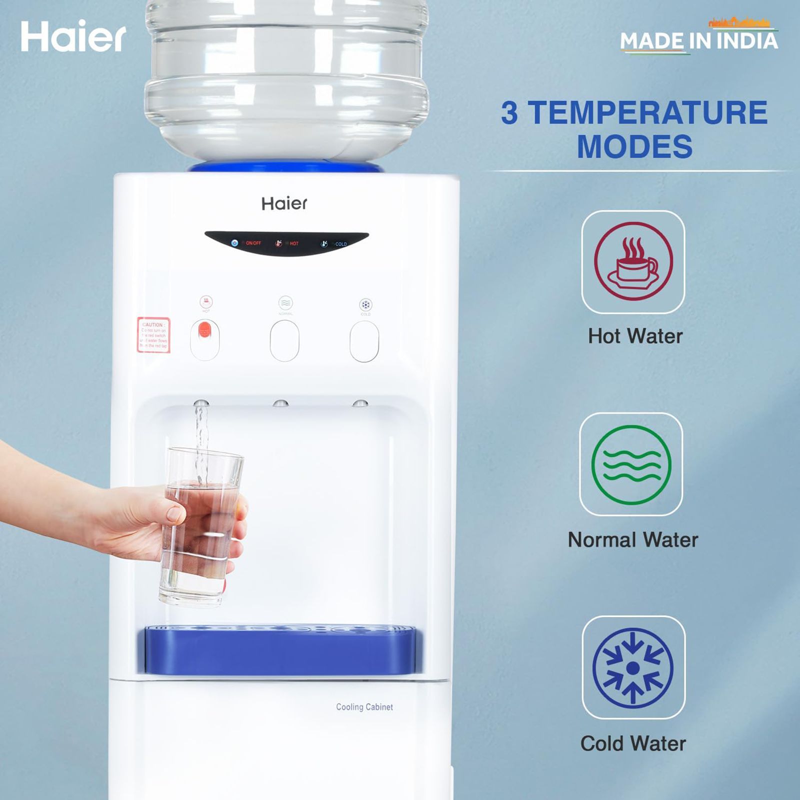 Haier HWD-3WFMR Hot, Cold and Normal Top Load Water Dispenser with Cooling Cabinet (White)_19