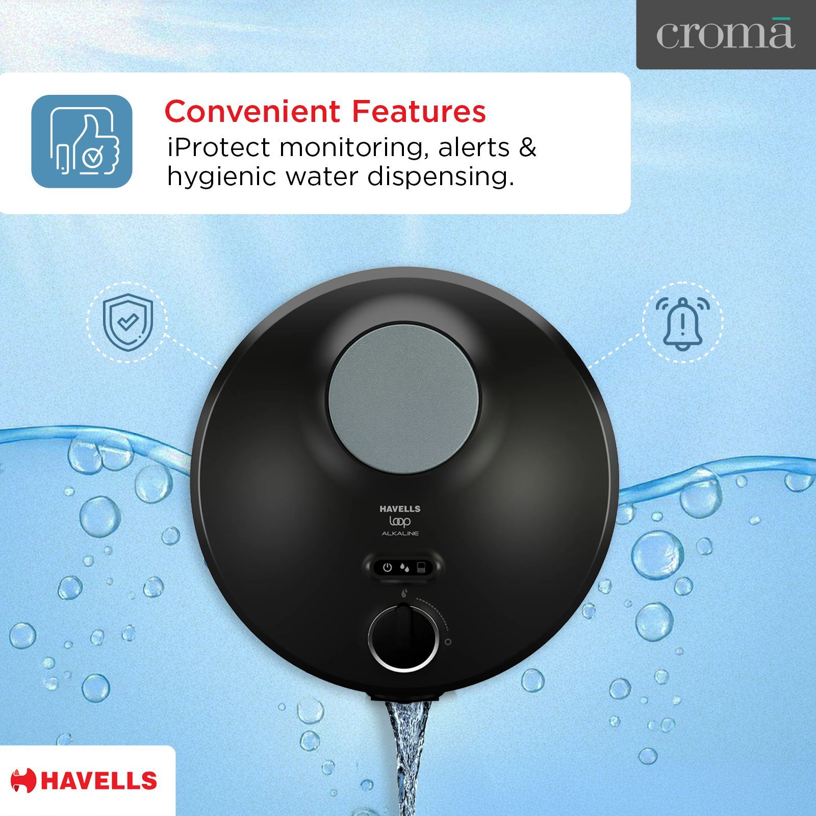 HAVELLS LOOP 6L RO + UV + Alkaline Water Purifier with Hygienic Flow Control (Hydro Grey) HAVELLS LOOP 6L RO + UV + Alkaline Water Purifier with Hygienic Flow Control (Hydro Grey)_7