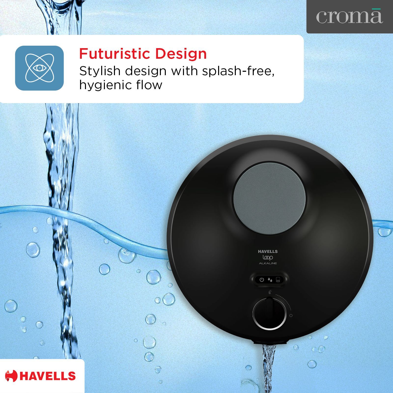 HAVELLS LOOP 6L RO + UV + Alkaline Water Purifier with Hygienic Flow Control (Hydro Grey) HAVELLS LOOP 6L RO + UV + Alkaline Water Purifier with Hygienic Flow Control (Hydro Grey)_8