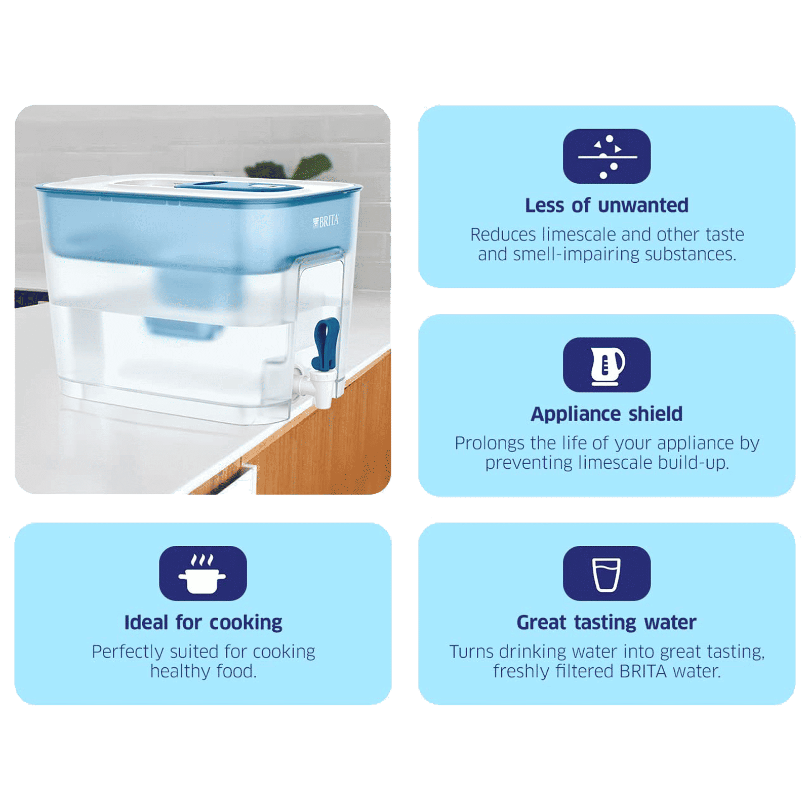 BRITA Flow 8.2L Gravity Based Water Purifier with MicroFlow Technology (Blue)_3