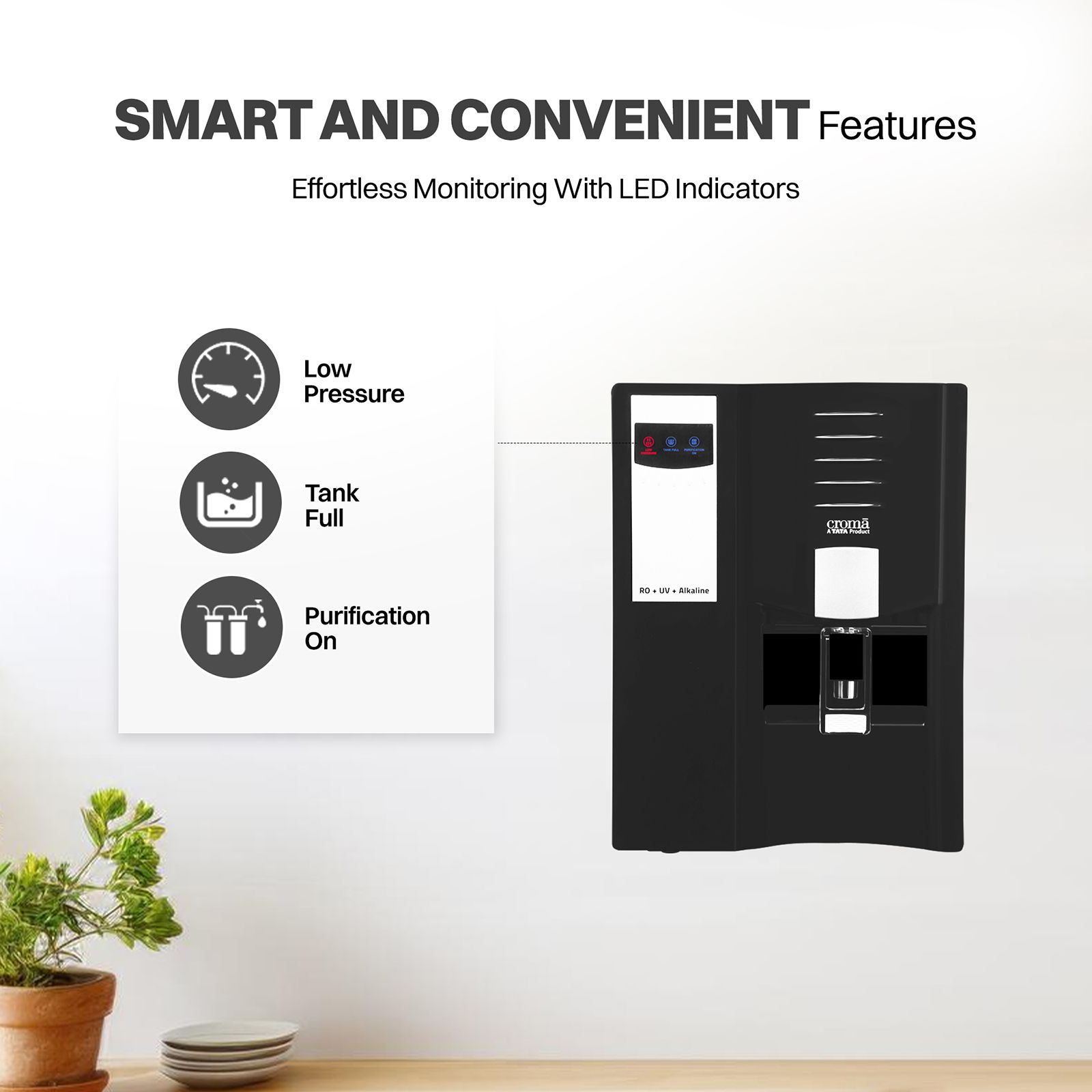 Croma 7.5L RO + UV + Alkaline Water Purifier with Reverse Osmosis Filtration (Black)_10