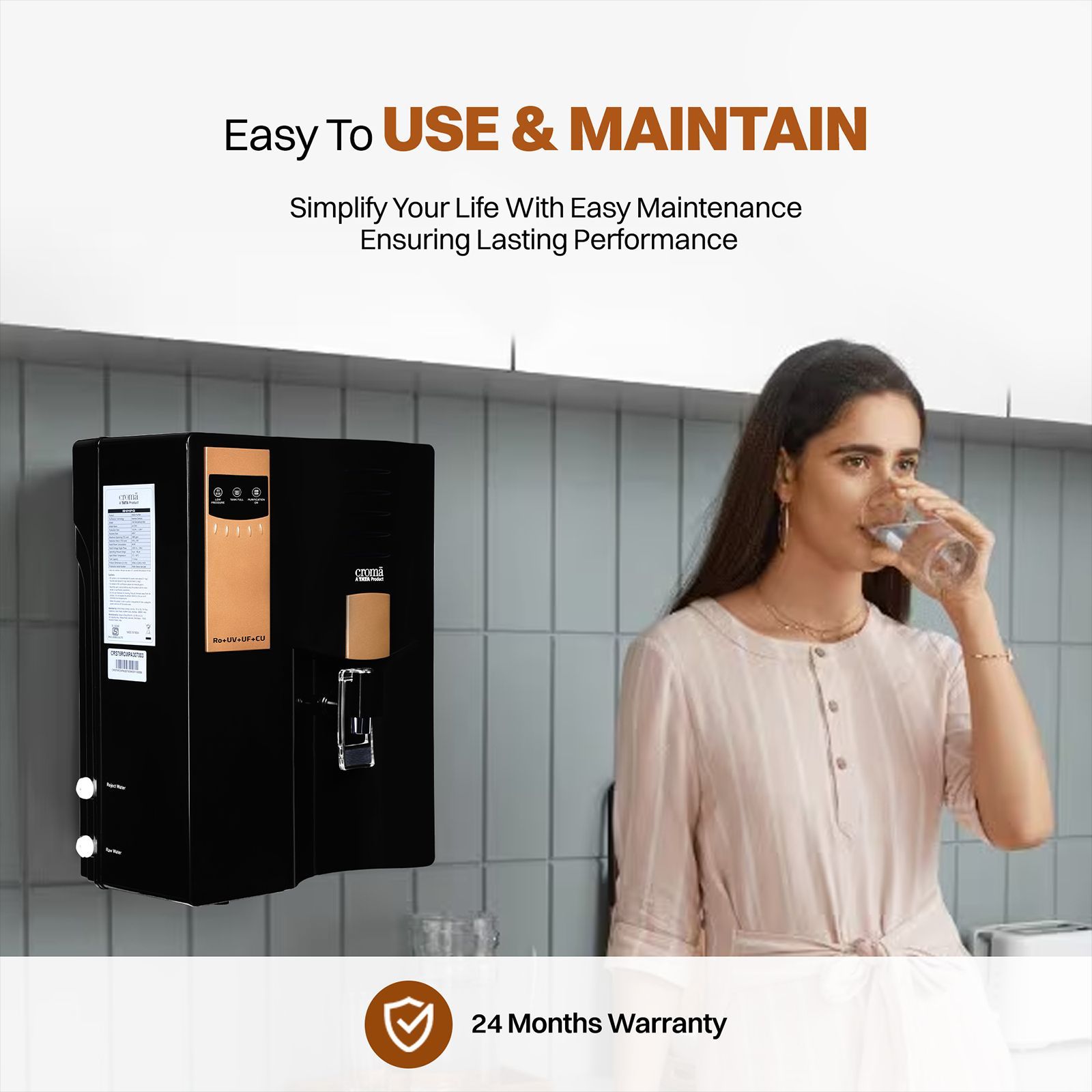 Croma 7.5L RO + UV + UF Water Purifier with Advanced Copper Technology (Black) Croma 7.5L RO + UV + UF Water Purifier with Advanced Copper Technology (Black)_13