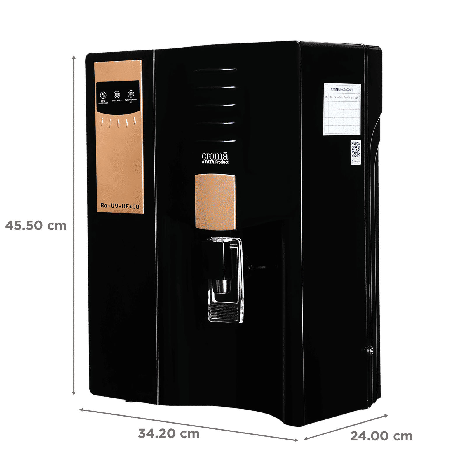 Croma 7.5L RO + UV + UF Water Purifier with Advanced Copper Technology (Black) Croma 7.5L RO + UV + UF Water Purifier with Advanced Copper Technology (Black)_2