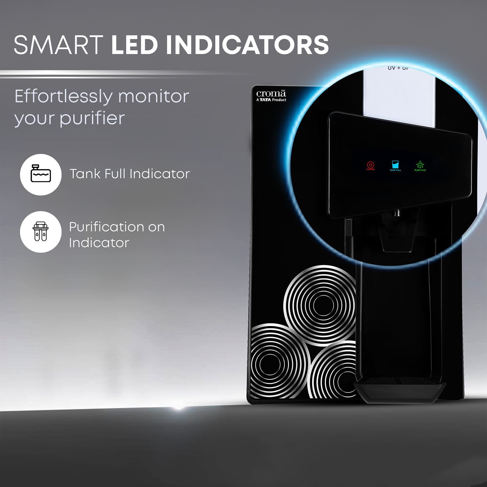 Croma AU04 8.5L UV + UF Water Purifier with Advanced Dual Filtration (Black)_13