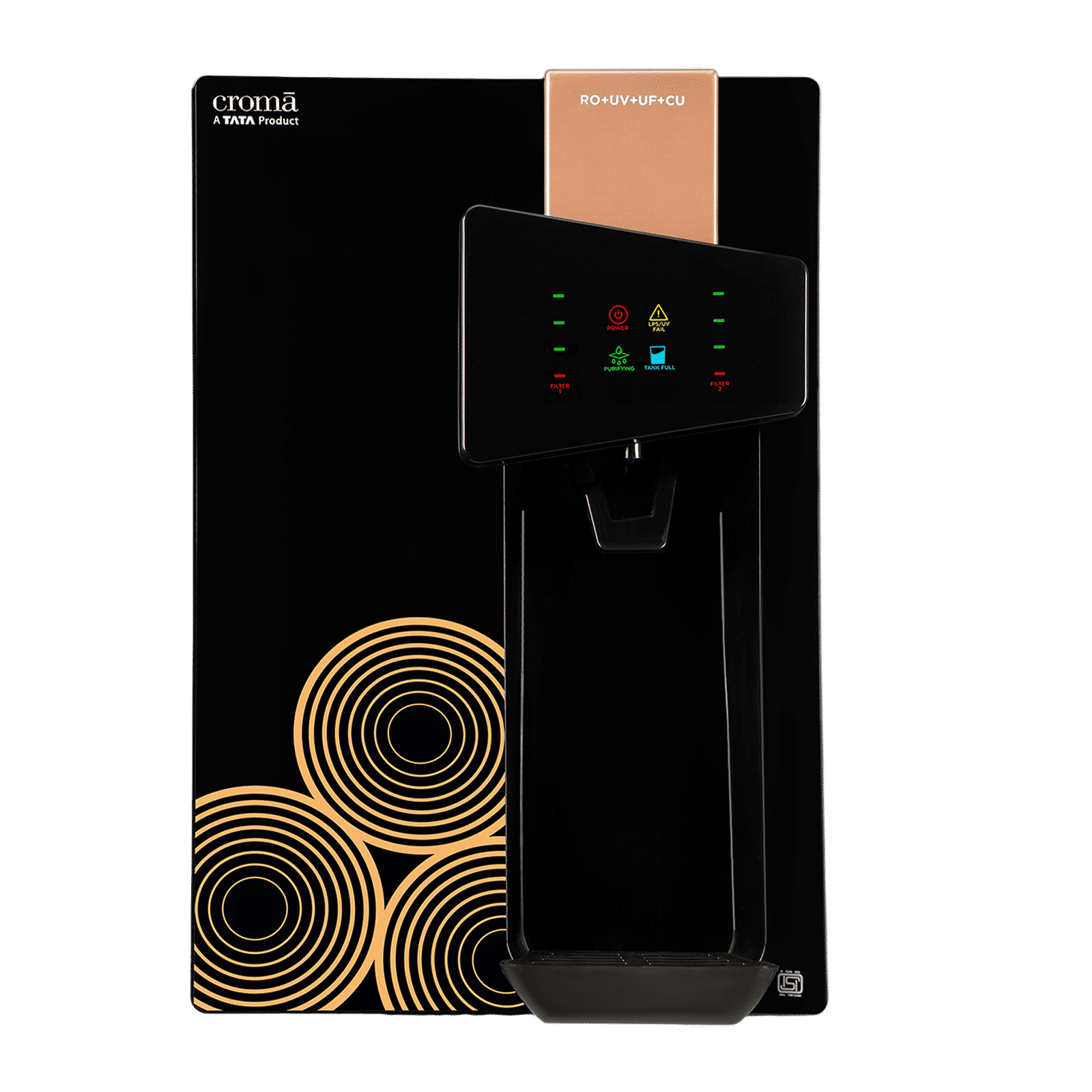 Croma 8.5L RO + UV + UF + Advance Copper Water Purifier with Reverse Osmosis Technology (Black)_1
