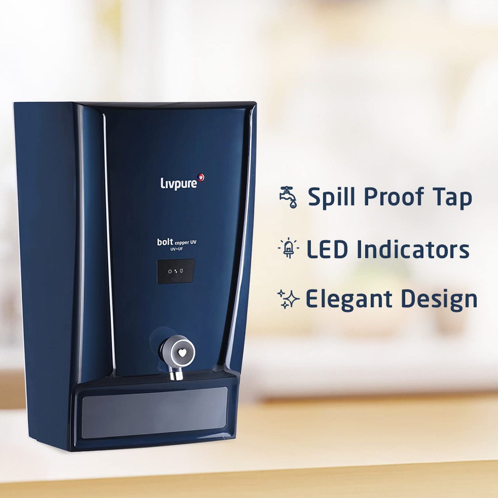 Livpure Bolt Copper 7L UV + UF Water Purifier with Carbon Block Filter (Blue)_6