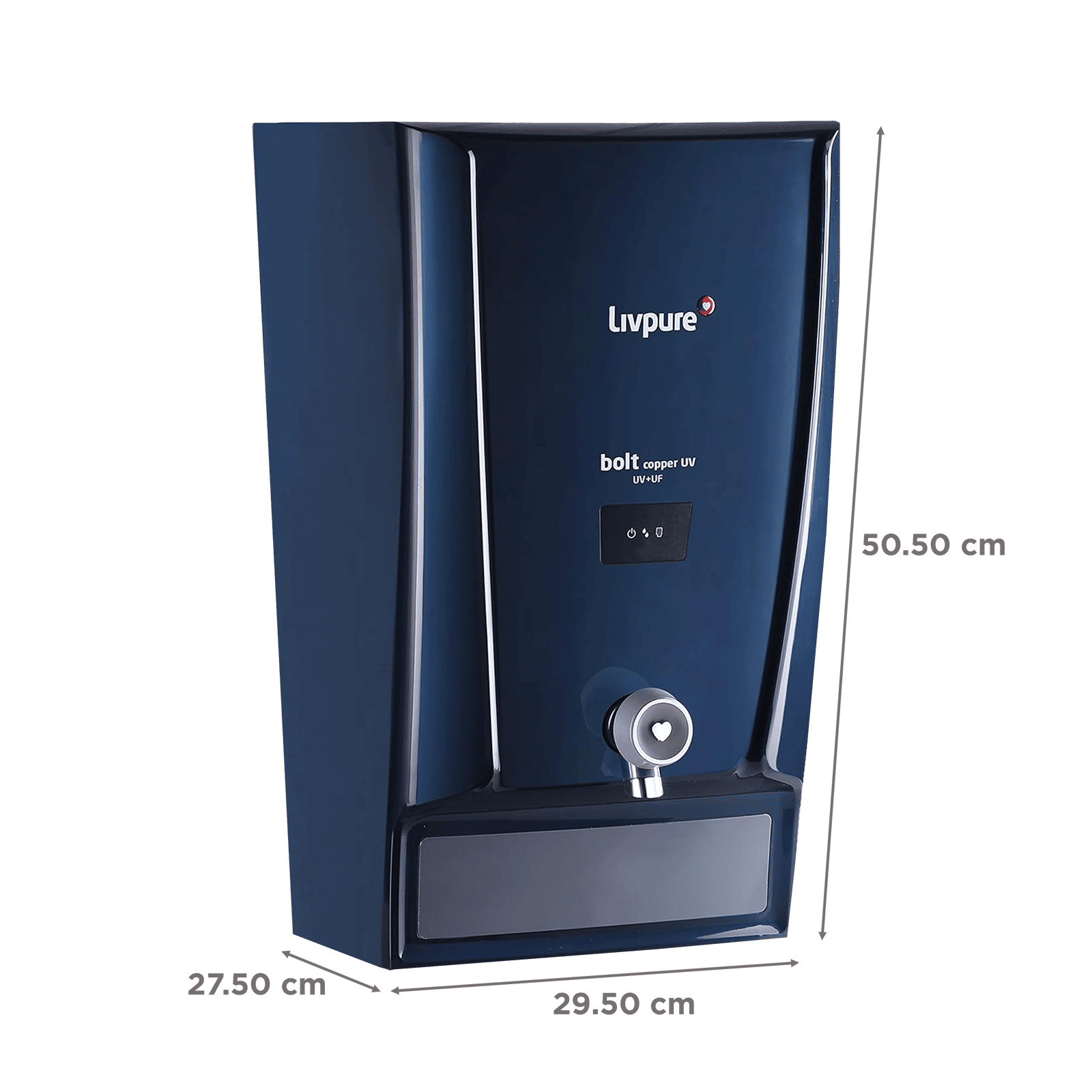 Livpure Bolt Copper 7L UV + UF Water Purifier with Carbon Block Filter (Blue)_2