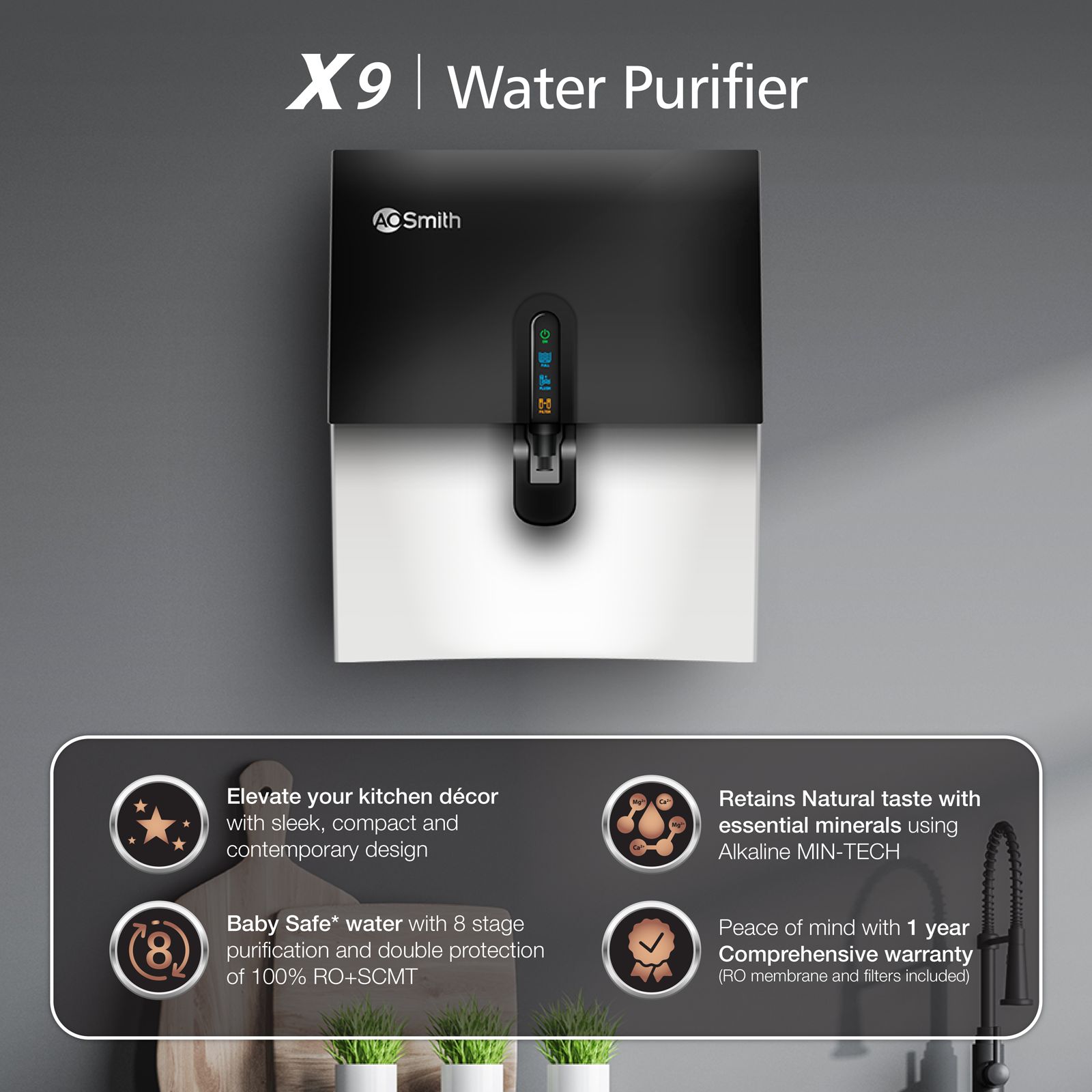 AO Smith X9 5L RO + SCMT Water Purifier with Silver Charged Membrane Technology (Black) AO Smith X9 5L RO + SCMT Water Purifier with Silver Charged Membrane Technology (Black)_6