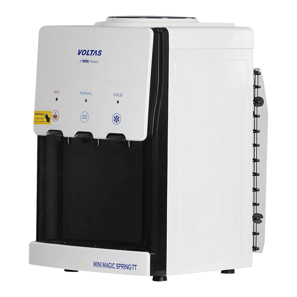 VOLTAS Minimagic Spring TT Hot, Cold & Normal Top Load Water Dispenser with Eco-friendly Refrigerant (White & Black)_4