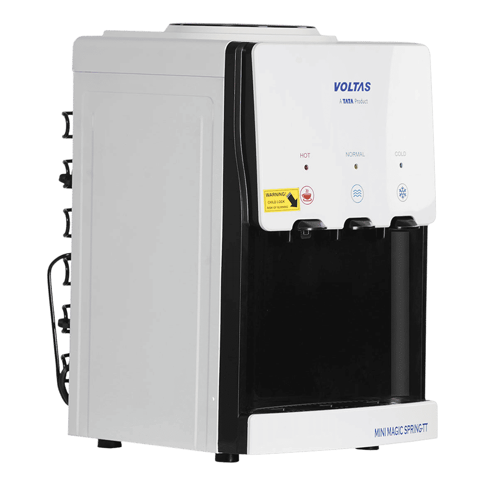 VOLTAS Minimagic Spring TT Hot, Cold & Normal Top Load Water Dispenser with Eco-friendly Refrigerant (White & Black)_6