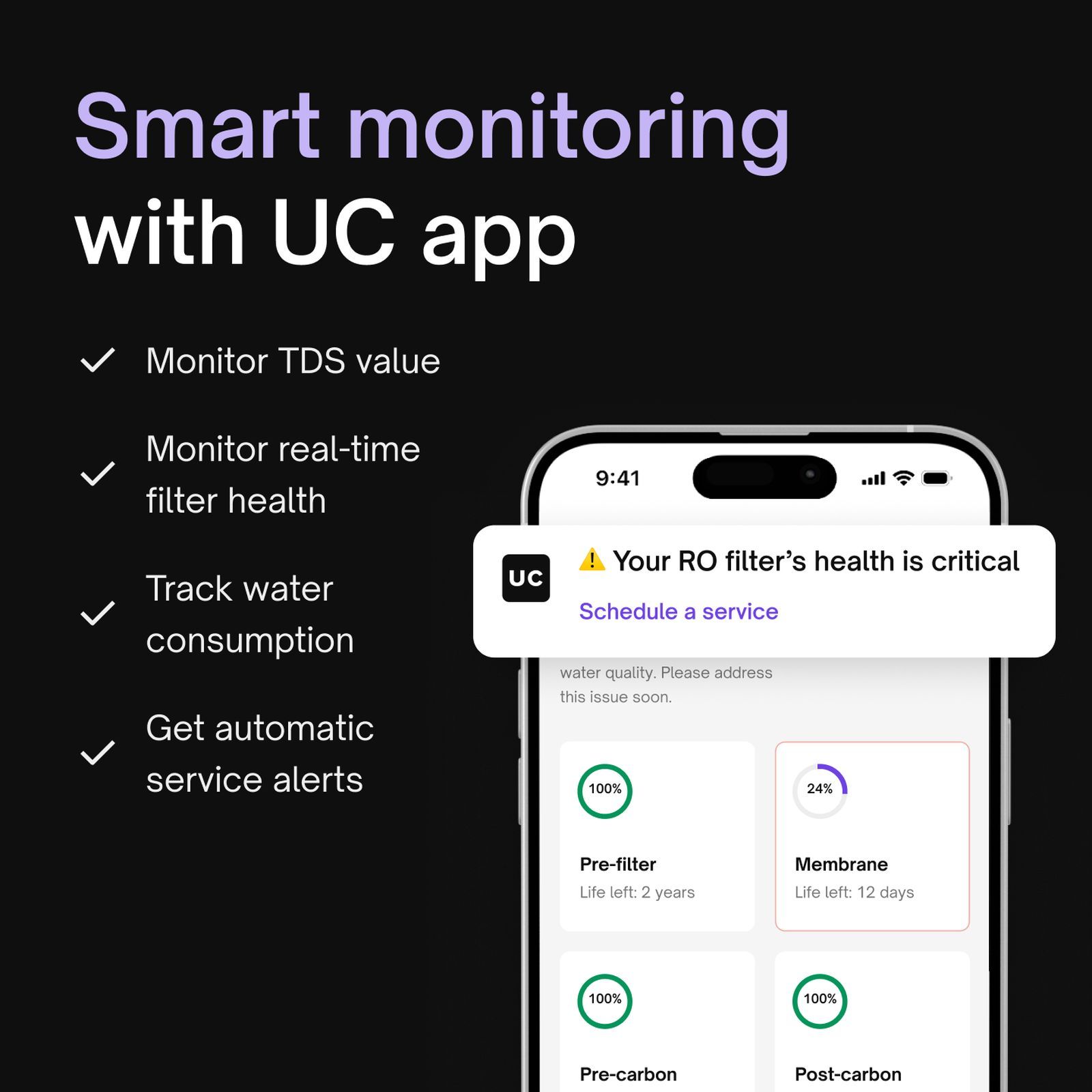 Native by UC M2 8L RO + UV + Copper + Alkaline + Minerals Water Purifier with Thin Film Composite Reverse Osmosis Membrane (Black) Native by UC M2 8L RO + UV + Copper + Alkaline + Minerals Water Purifier with Thin Film Composite Reverse Osmosis Membrane (Black)_7
