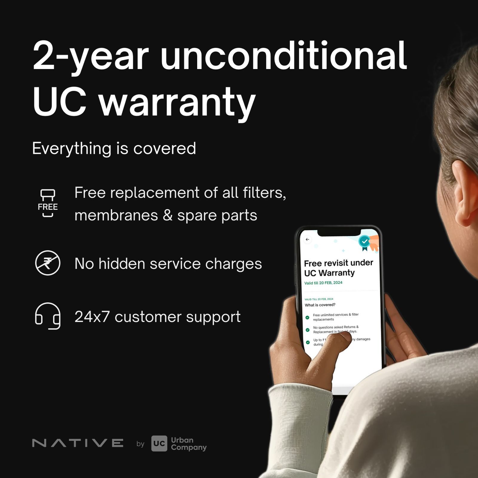 Native by UC M2 8L RO + UV + Copper + Alkaline + Minerals Water Purifier with Thin Film Composite Reverse Osmosis Membrane (Black) Native by UC M2 8L RO + UV + Copper + Alkaline + Minerals Water Purifier with Thin Film Composite Reverse Osmosis Membrane (Black)_8